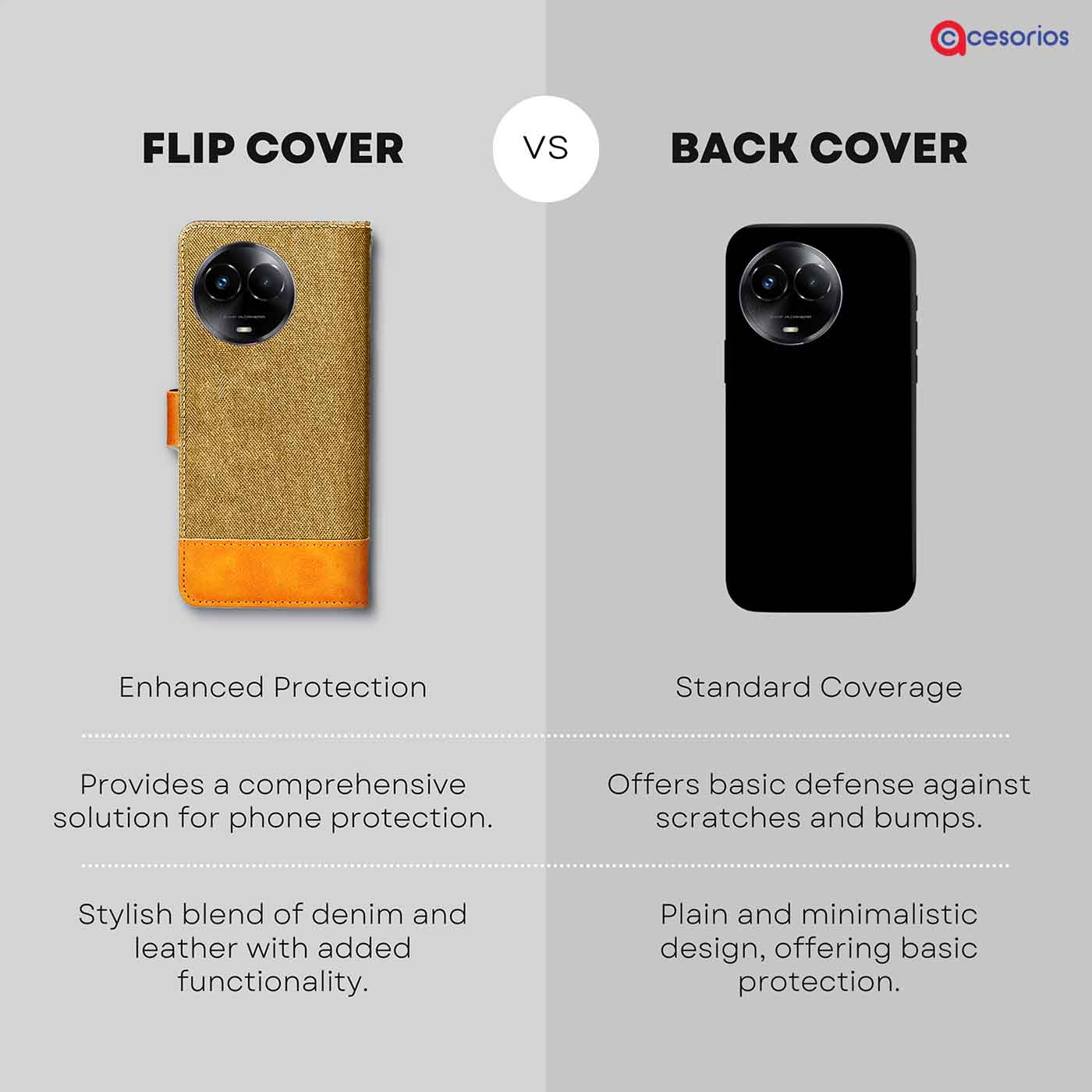 Accesorios Realme 11X 5G denim flip cover – Light Brown – Image 8 #color_light b