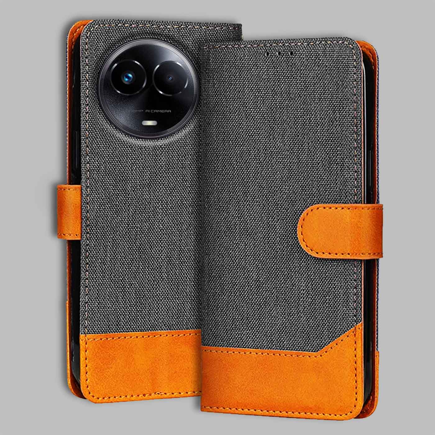 Accesorios Realme 11 5G denim flip cover – Grey – Image 1 #color_