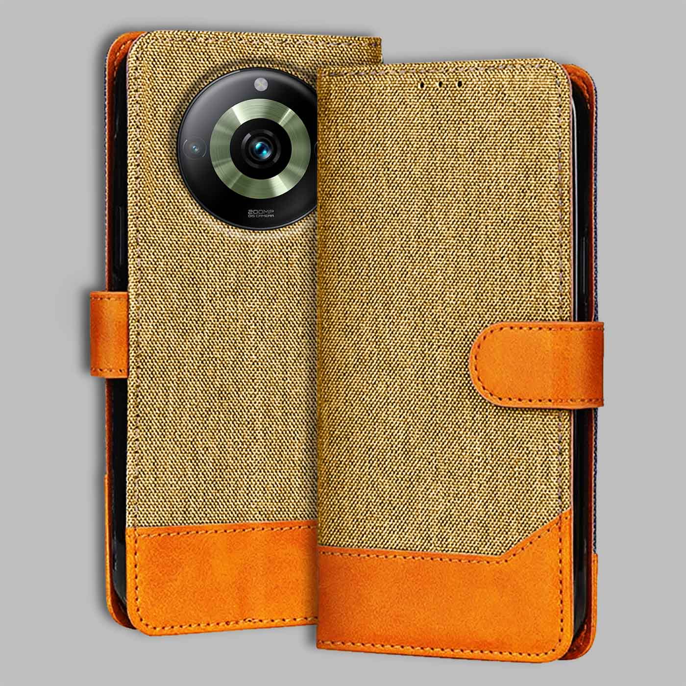 Accesorios Realme 11 Pro Plus 5G denim flip cover – Light Brown – Image 1 #color_light b