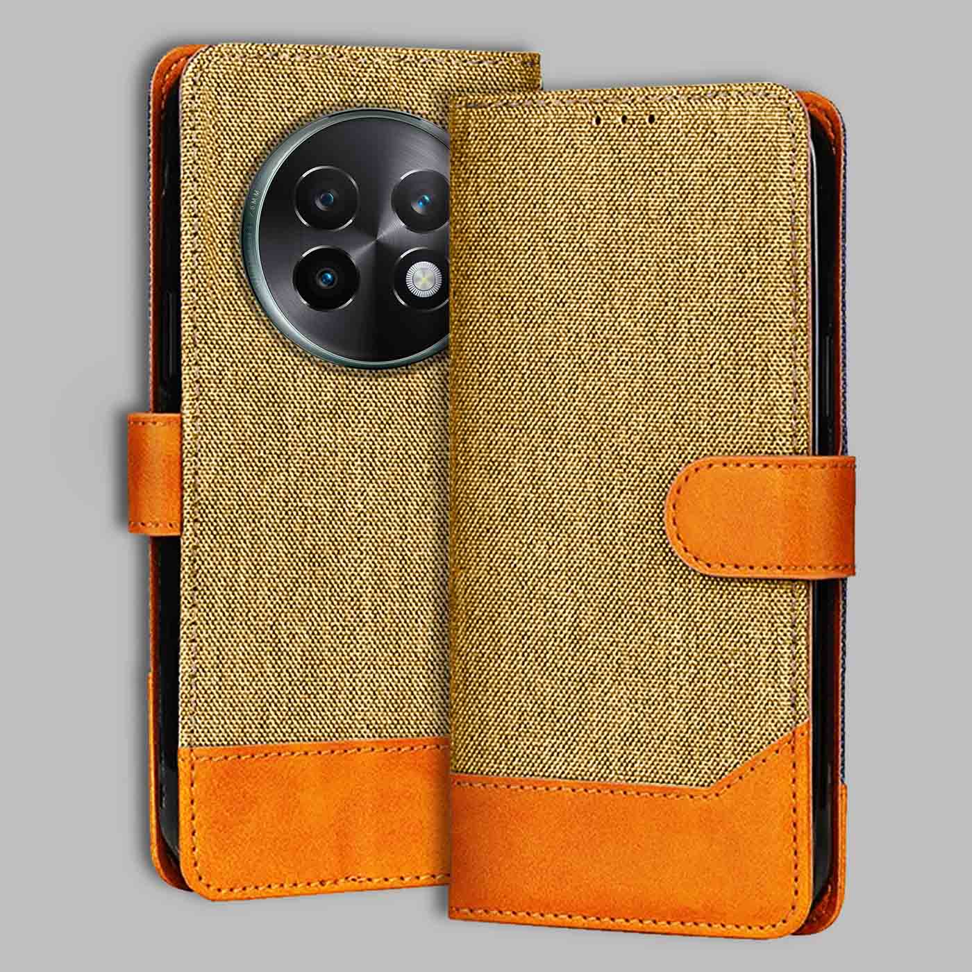 Accesorios Realme 13 Plus 5G denim flip cover – Light Brown – Image 1 #color_light b