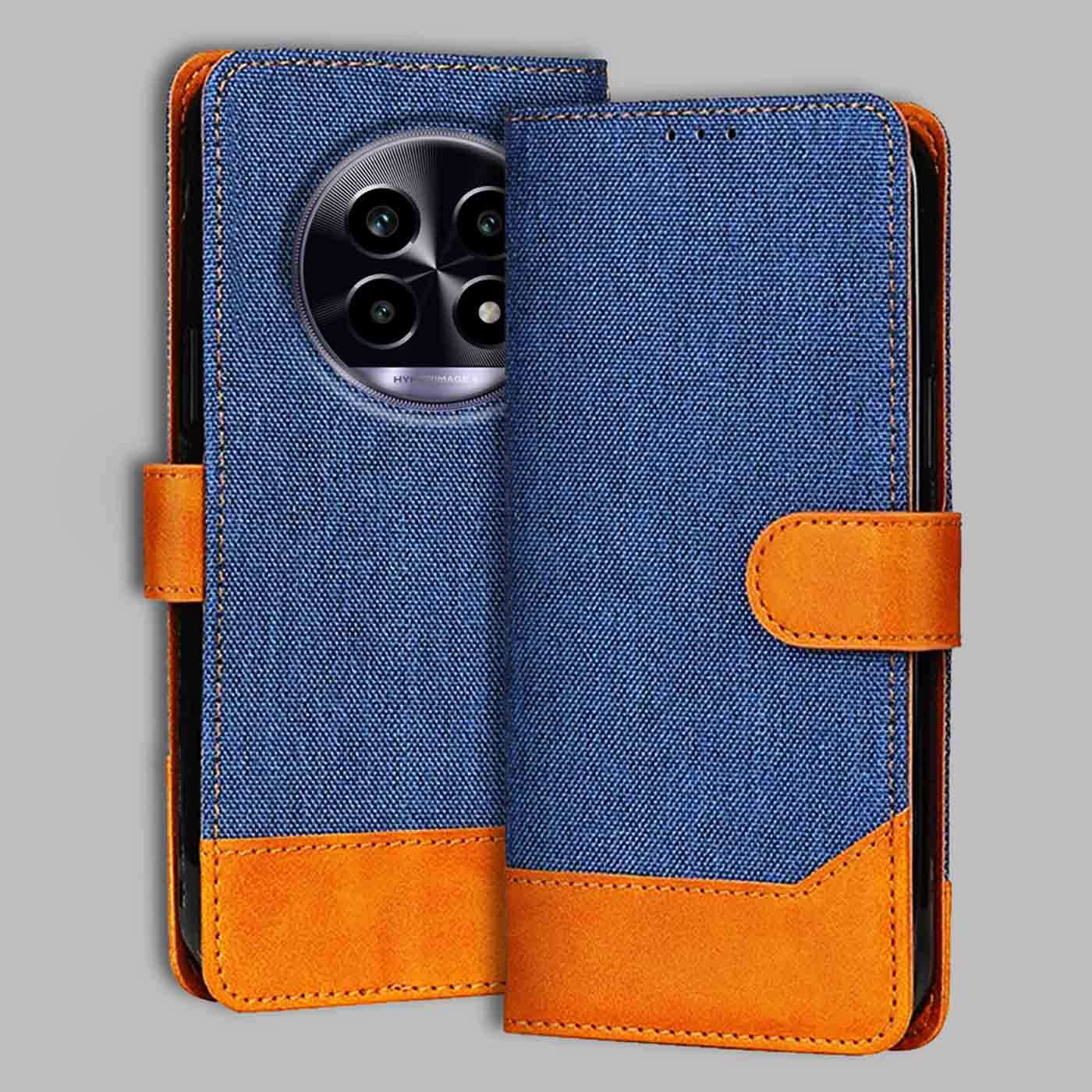 Realme 14 Pro Lite 5G flip cover in Blue — front view by Accesorios