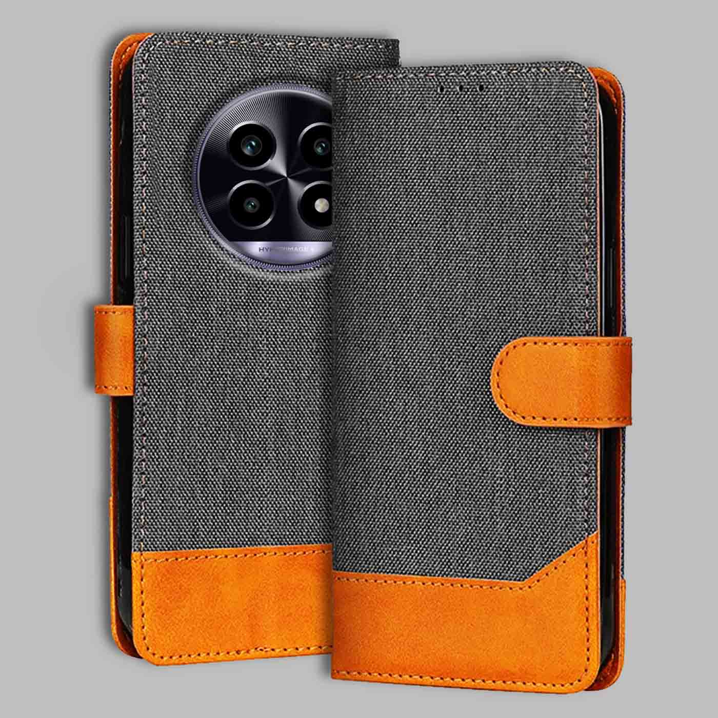 Accesorios Realme 14 Pro Lite 5G denim flip cover – Grey – Image 1 #color_
