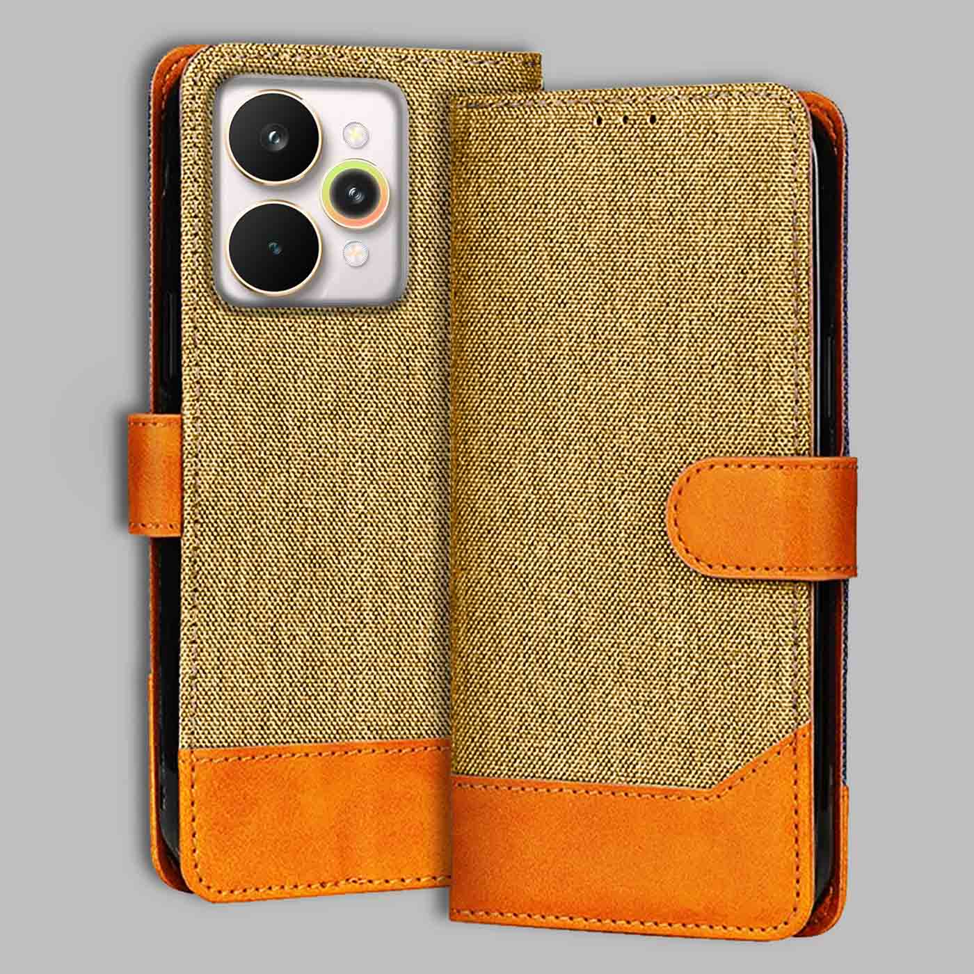 Accesorios Realme 15 Pro 5G denim flip cover – Light Brown – Image 1 #color_light b