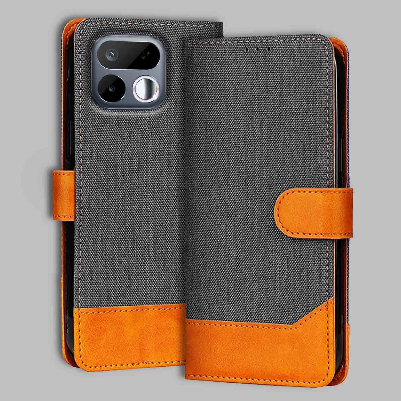 Realme 16T 5G flip cover in Grey — front view by Accesorios