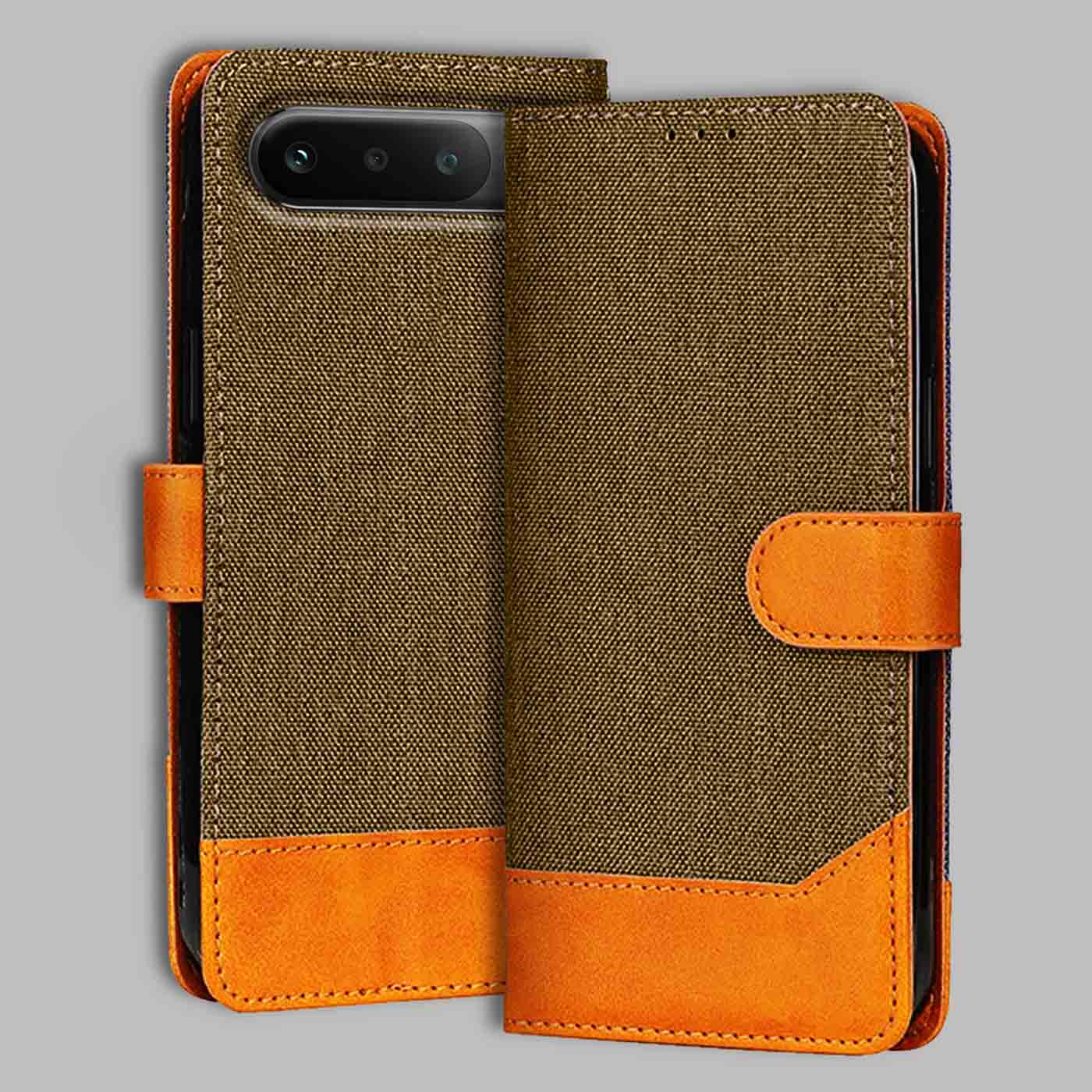 Realme 16 5G flip cover in Dark Brown — front view by Accesorios