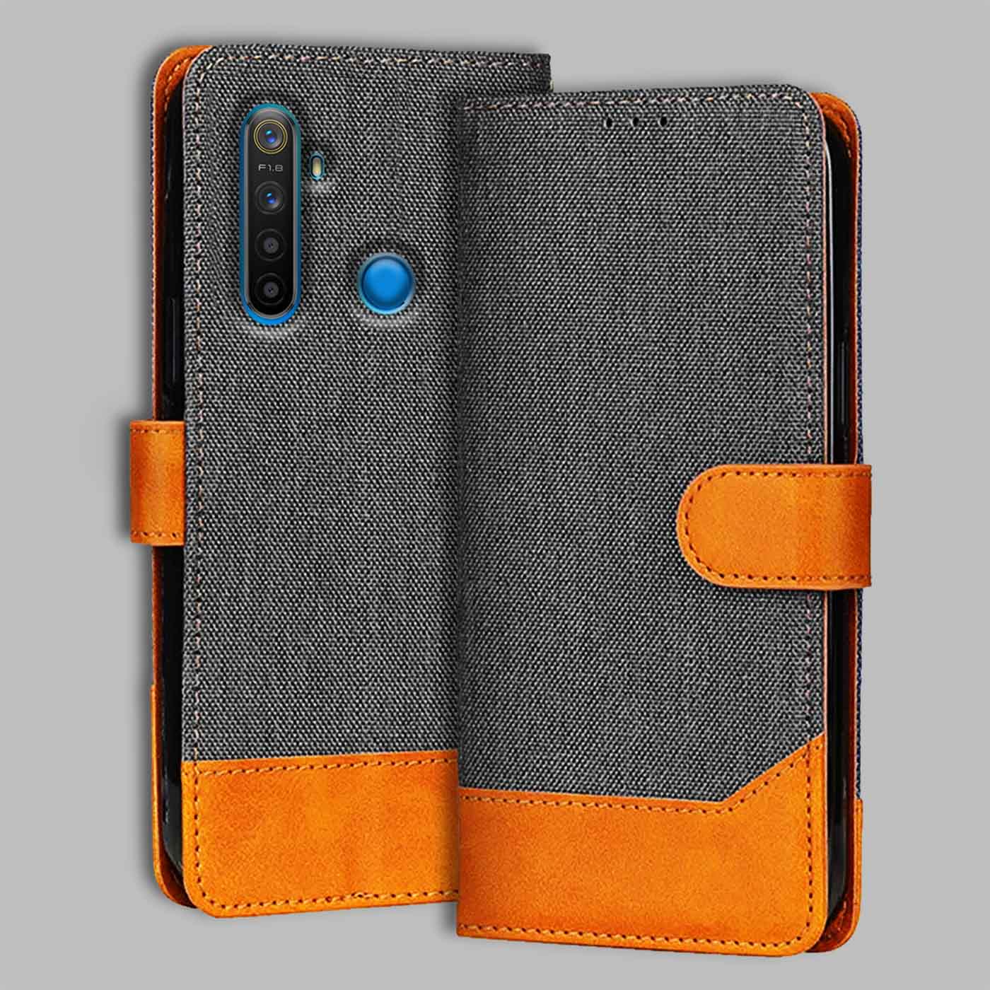 Accesorios Realme 5 denim flip cover – Grey – Image 1 #color_