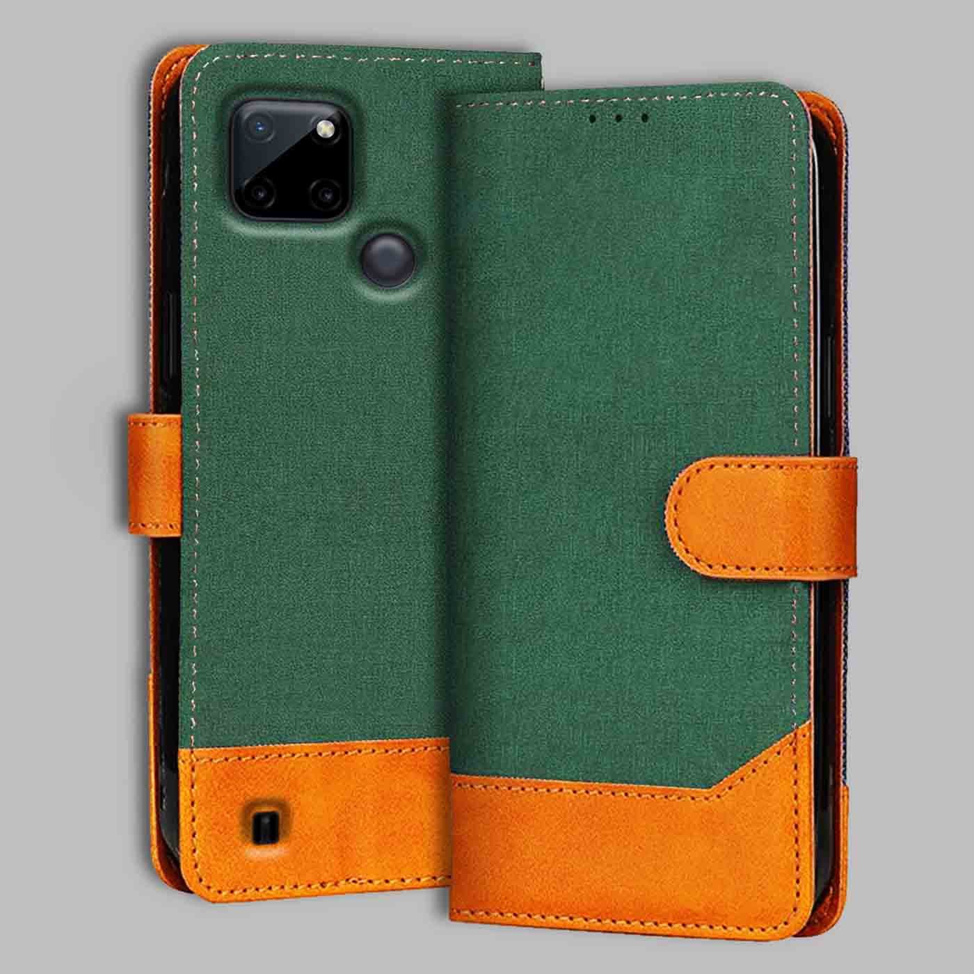 Accesorios Realme C21Y denim flip cover – Green – Image 1 #color_g