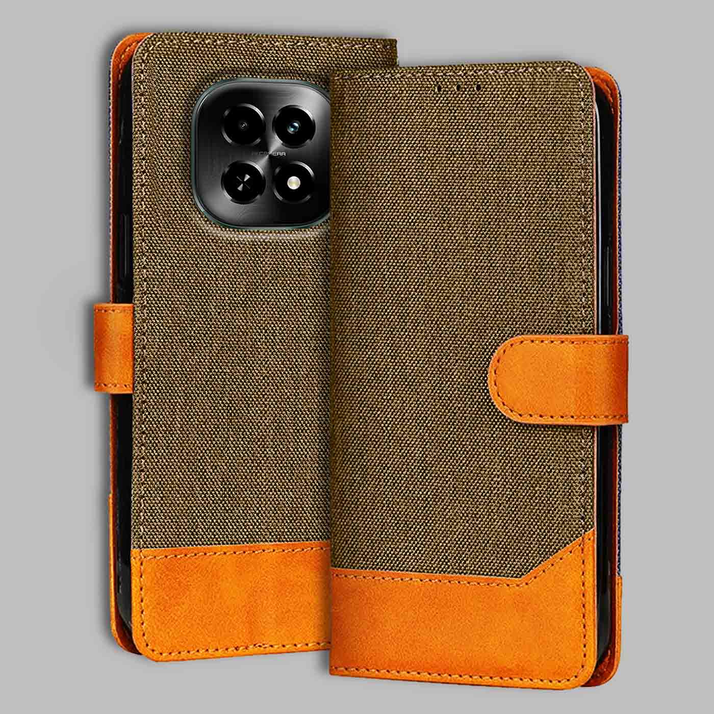 Accesorios Realme C63 5G denim flip cover – Dark Brown – Image 1 #color_dark b
