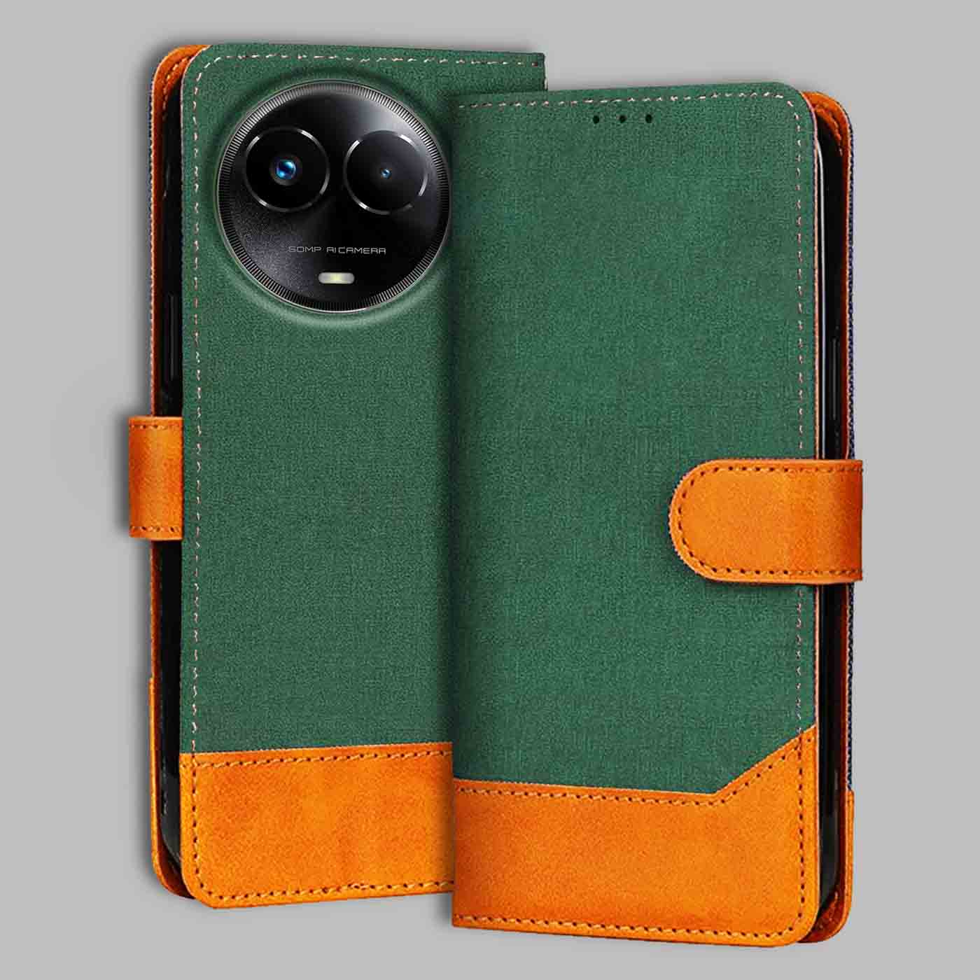 Accesorios Realme C67 5G denim flip cover – Green – Image 1 #color_g