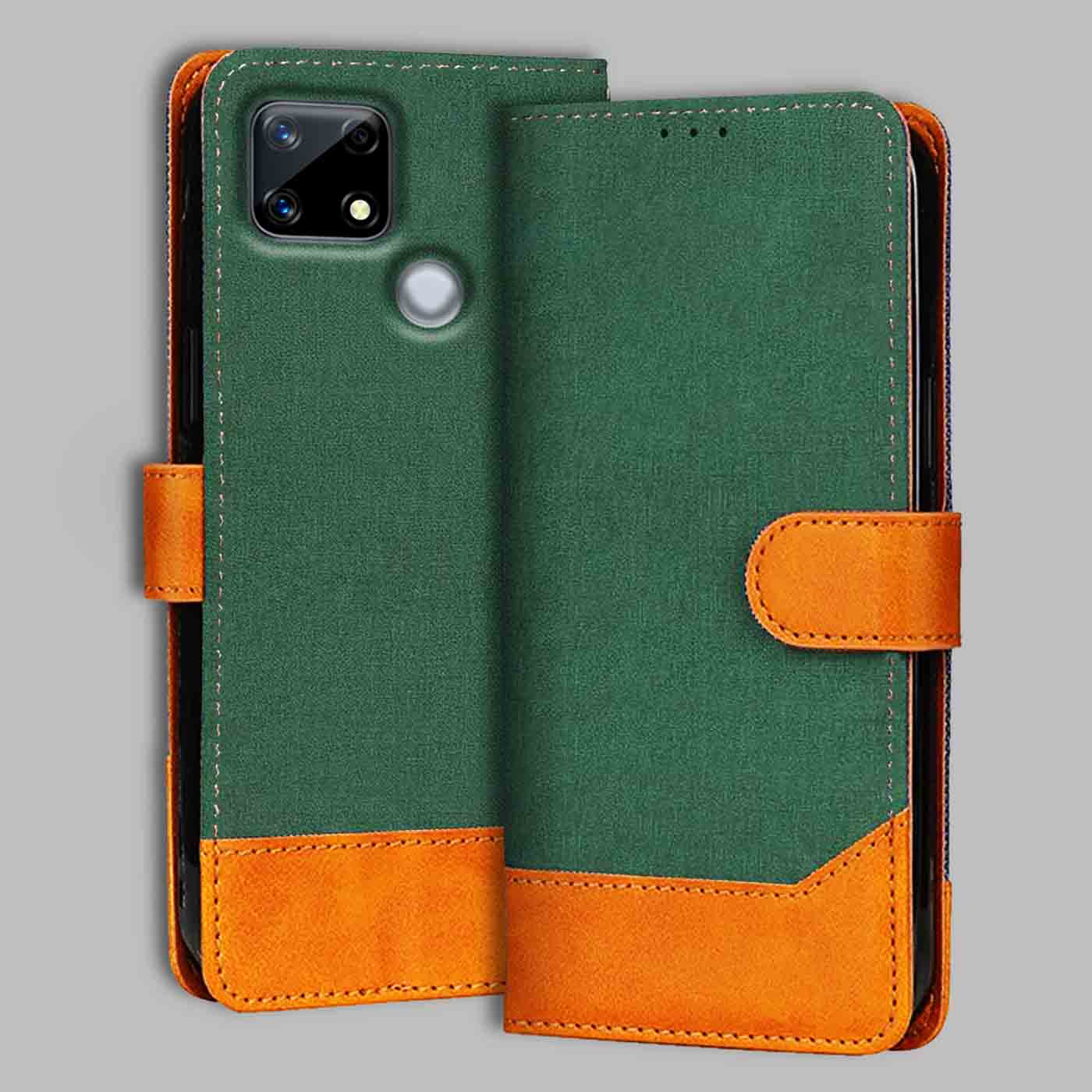 Accesorios Realme Narzo 20 denim flip cover – Green – Image 1 #color_g