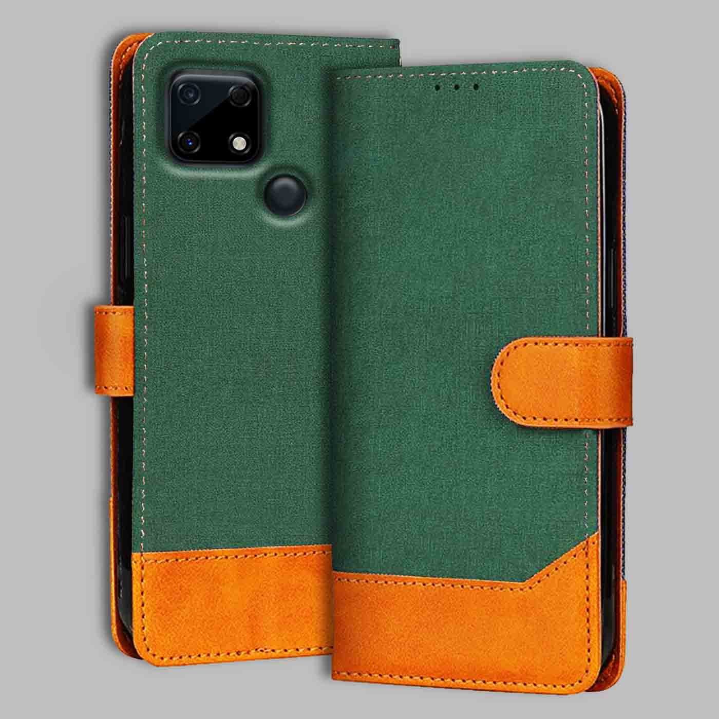 Accesorios Realme Narzo 30A denim flip cover – Green – Image 1 #color_g