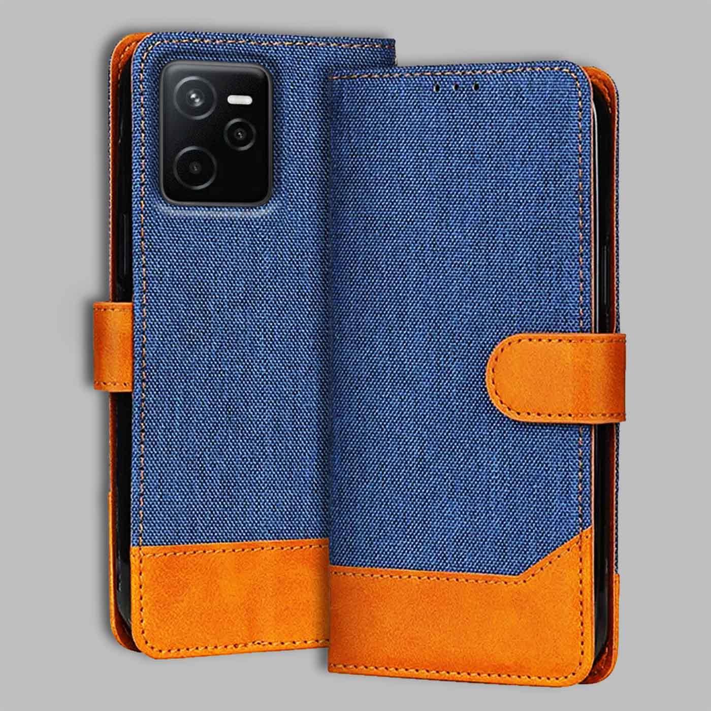 Accesorios Realme Narzo 50A Prime denim flip cover – Blue – Image 1 #color_