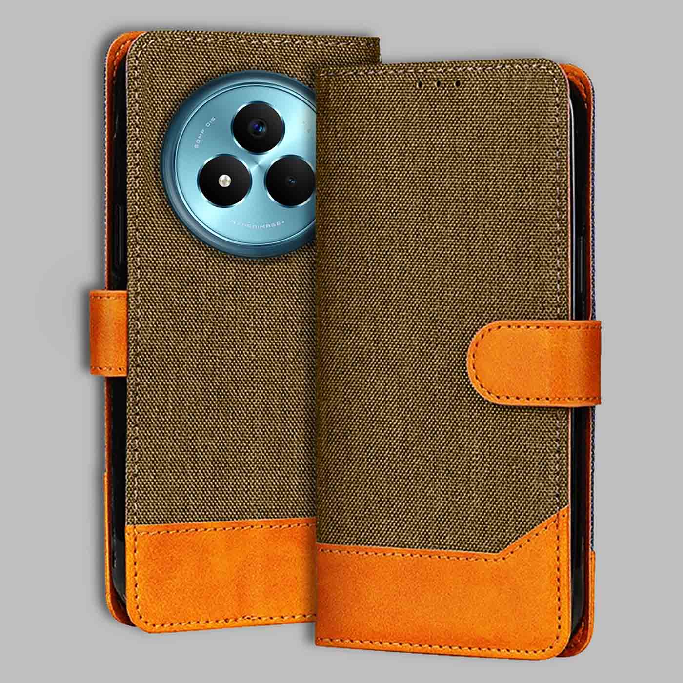 Accesorios Realme Narzo 80 Pro 5G denim flip cover – Dark Brown – Image 1 #color_dark b