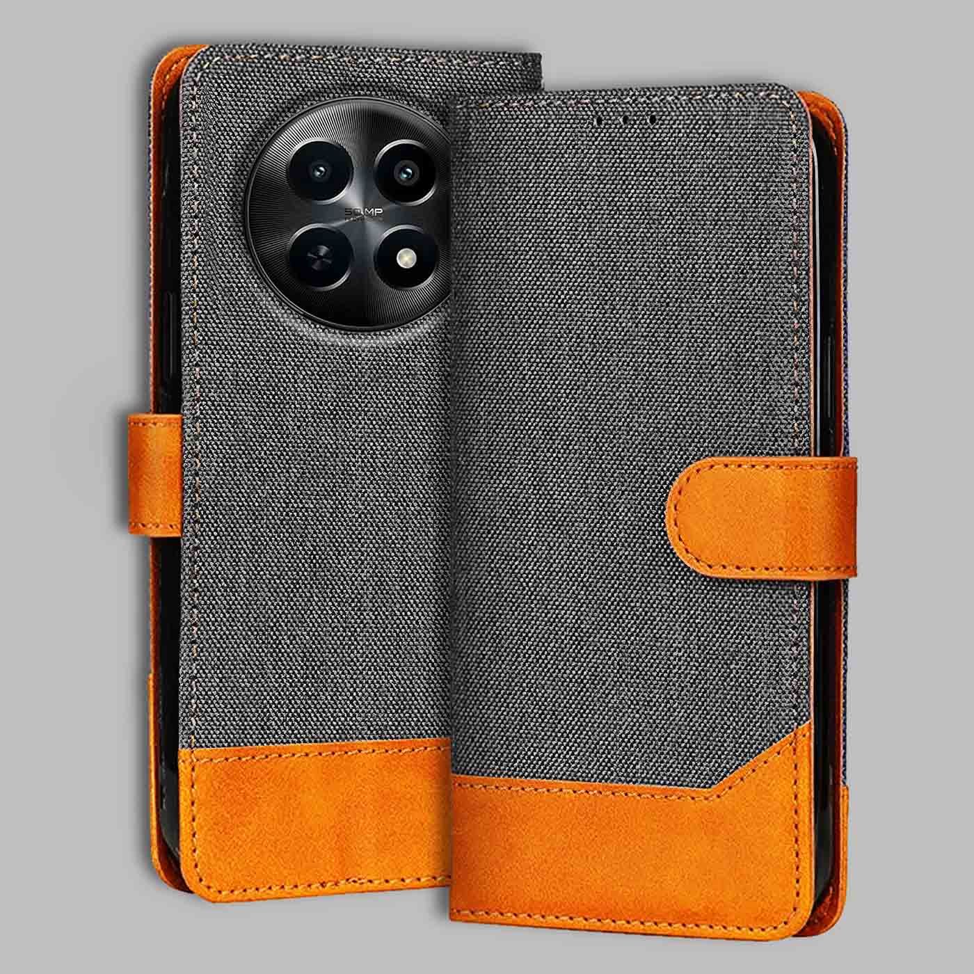 Accesorios Realme Narzo N65 5G denim flip cover – Grey – Image 1 #color_