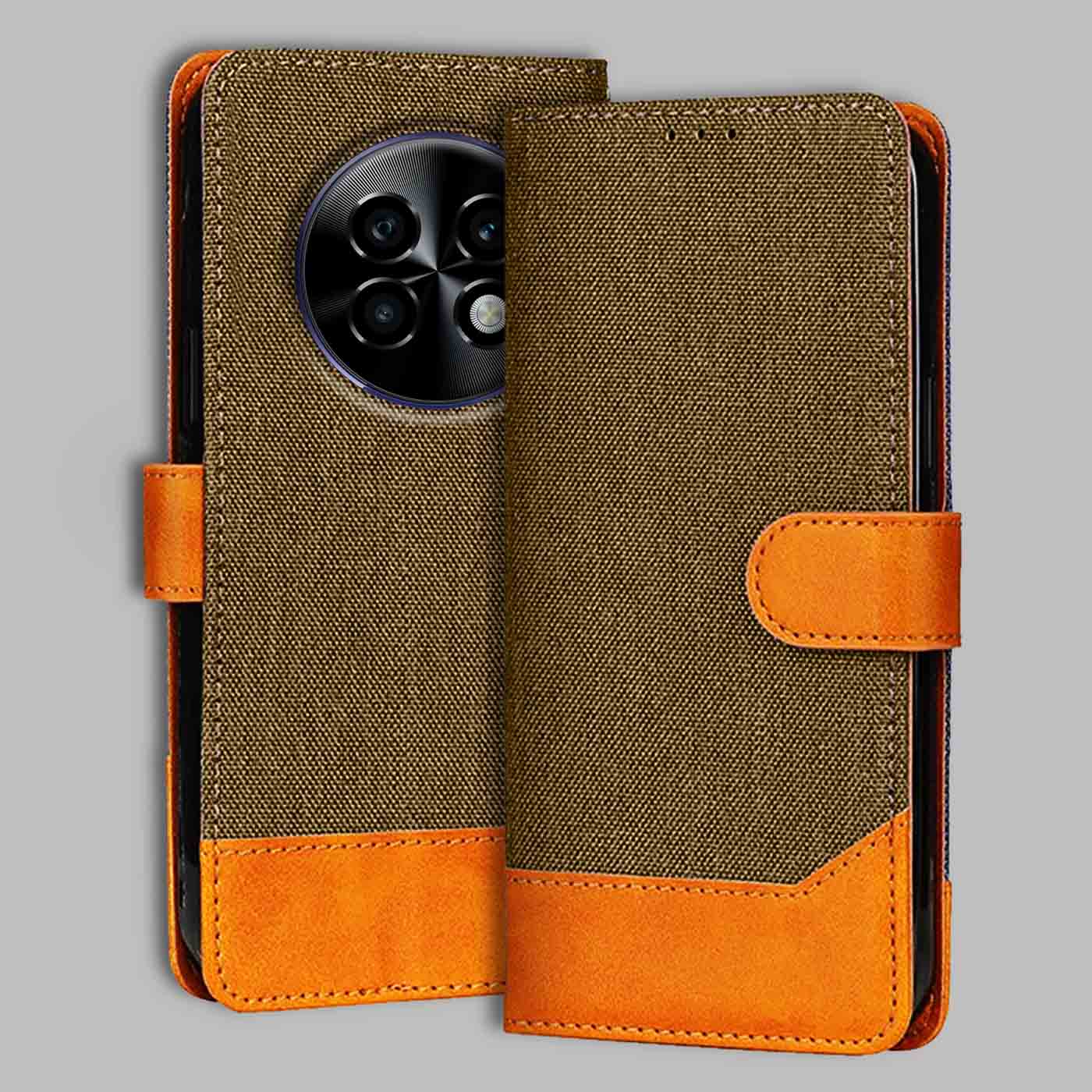 Realme P1 Speed 5G flip cover in Dark Brown — front view by Accesorios