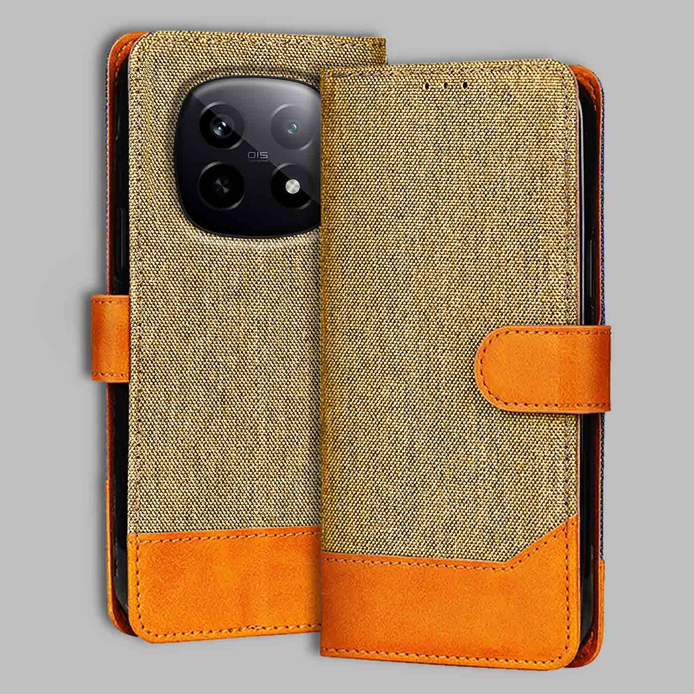 Accesorios Realme P2 Pro denim flip cover – Light Brown – Image 1 #color_light b