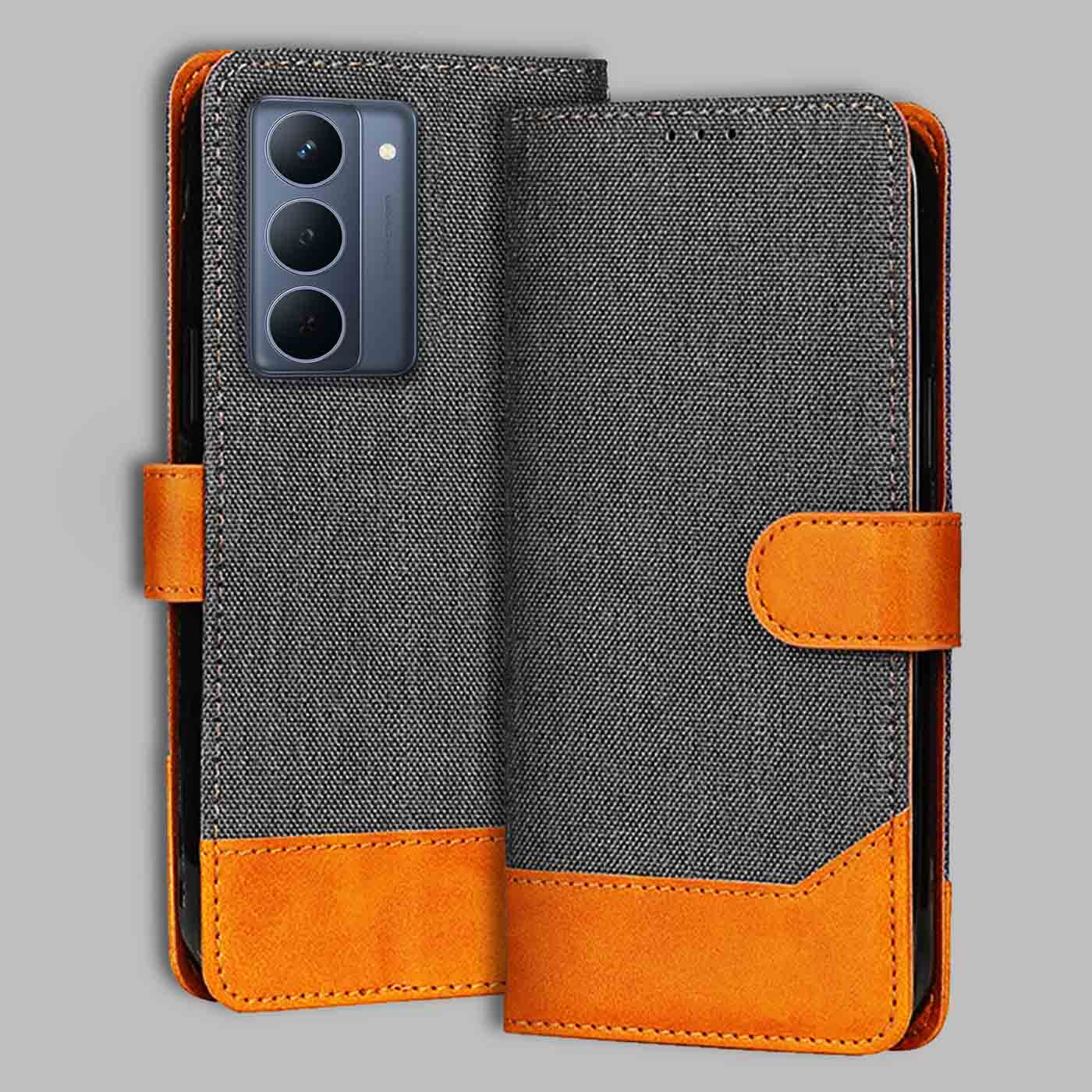 Accesorios Realme P3X 5G denim flip cover – Grey – Image 1 #color_