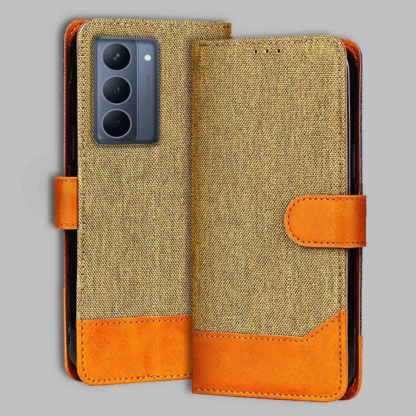 Accesorios Realme P3X 5G denim flip cover – Light Brown – Image 1 #color_light b