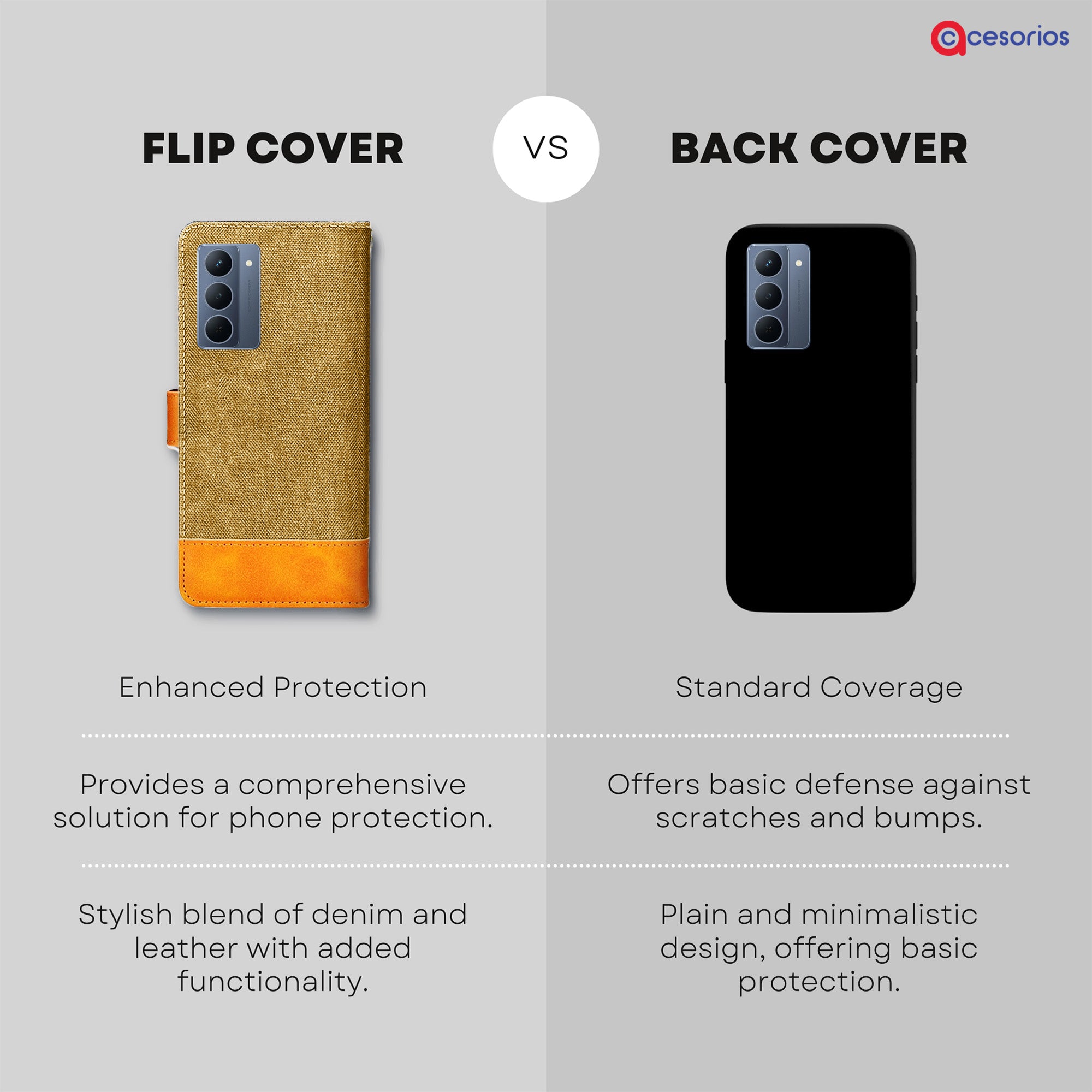 Accesorios Realme P3X 5G denim flip cover – Light Brown – Image 8 #color_light brown