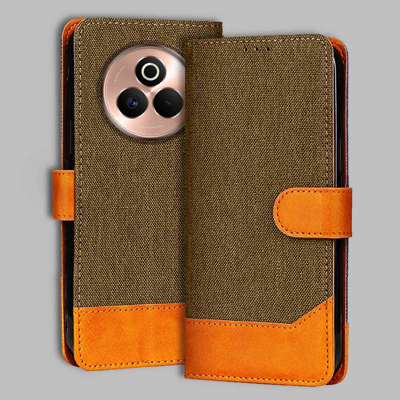 Accesorios Realme P3 Pro denim flip cover – Dark Brown – Image 1 #color_dark b