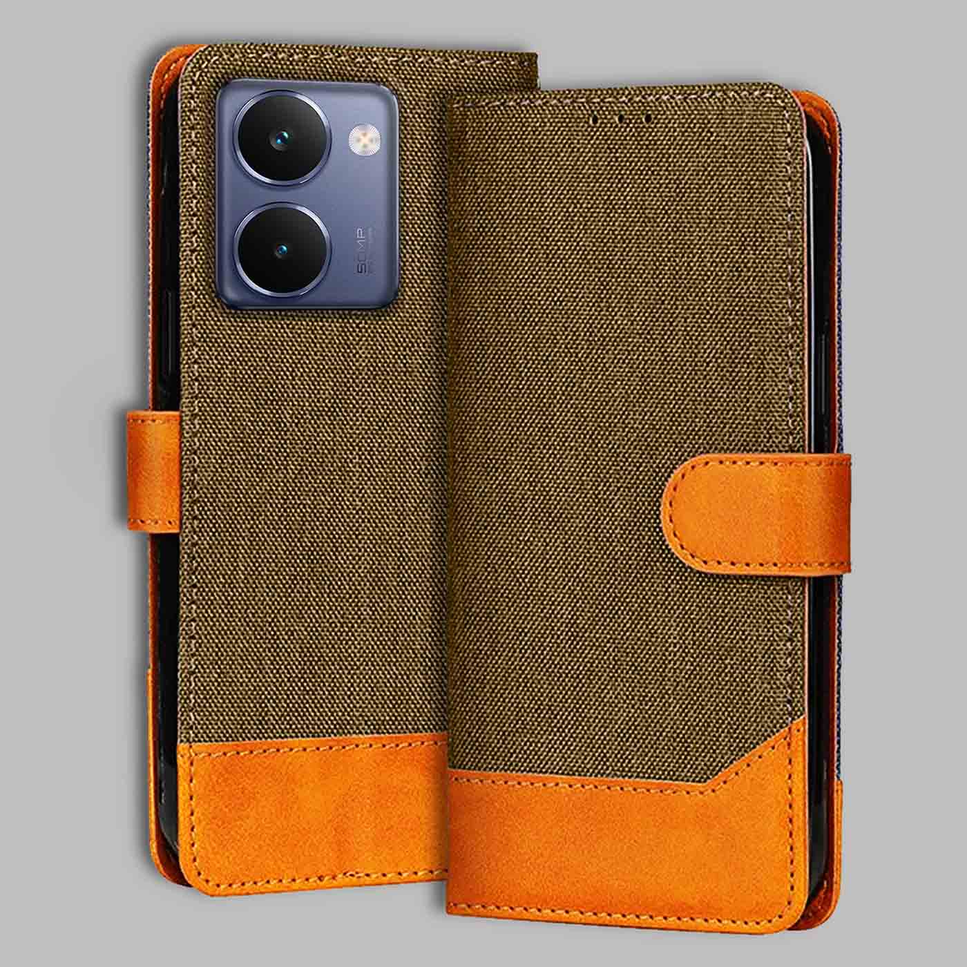 Accesorios Realme P3 Ultra 5G denim flip cover – Dark Brown – Image 1 #color_dark b