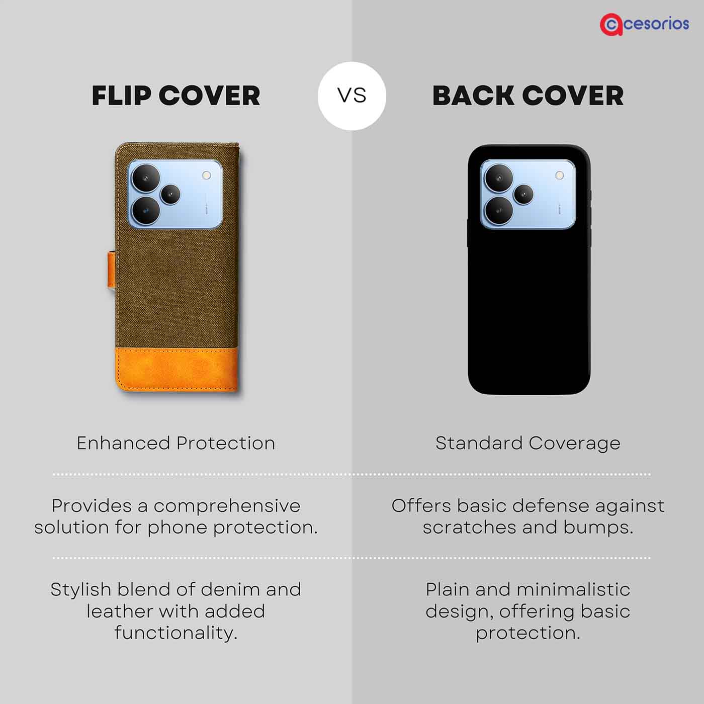 Accesorios Realme P4 5G denim flip cover – Dark Brown – Image 8 #color_dark b