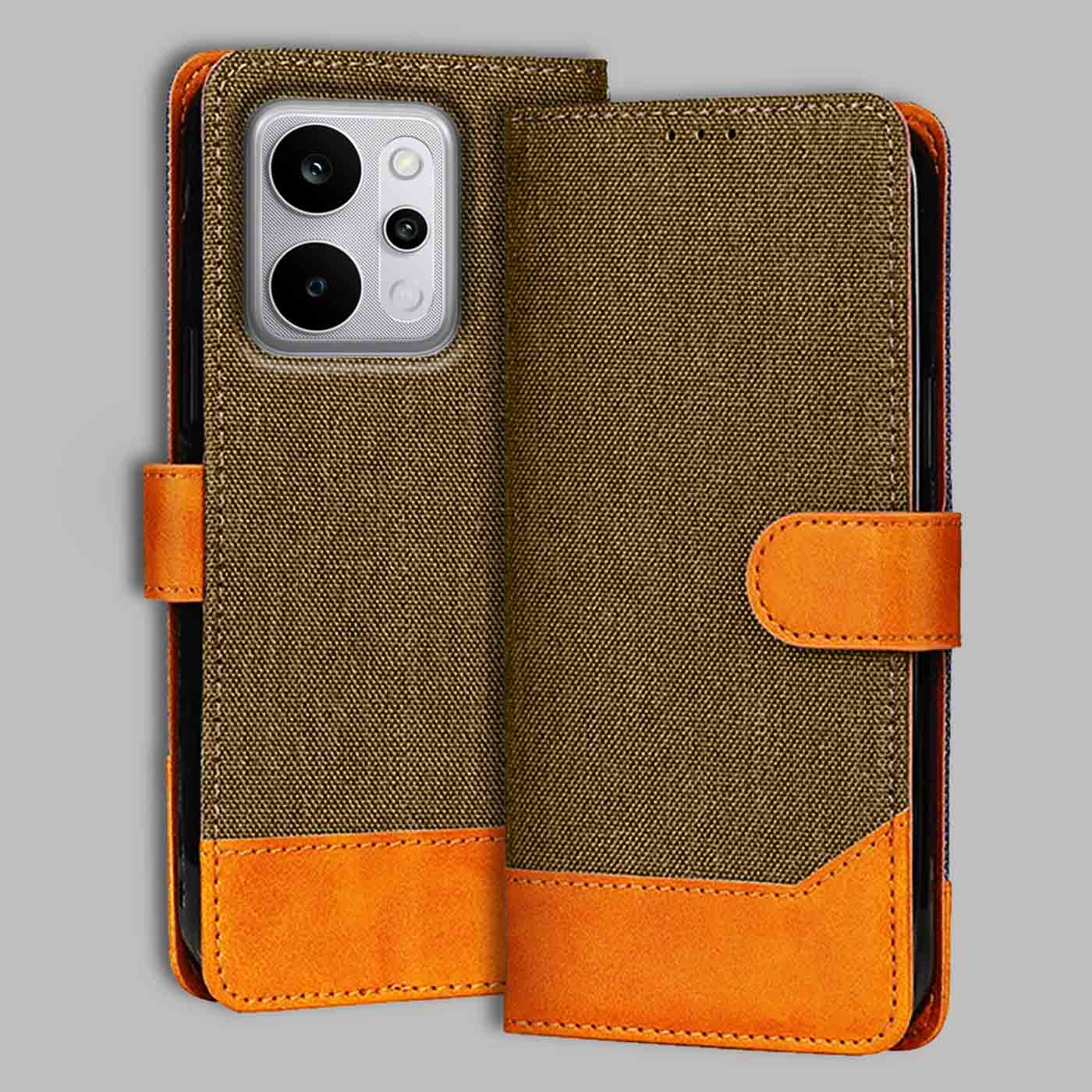 Realme P4 Power flip cover in Dark Brown — front view by Accesorios