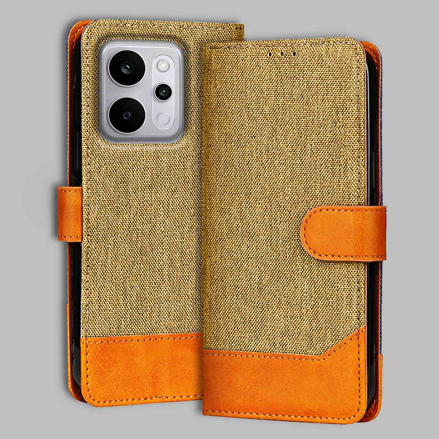 Realme P4 Power flip cover in Light Brown — front view by Accesorios