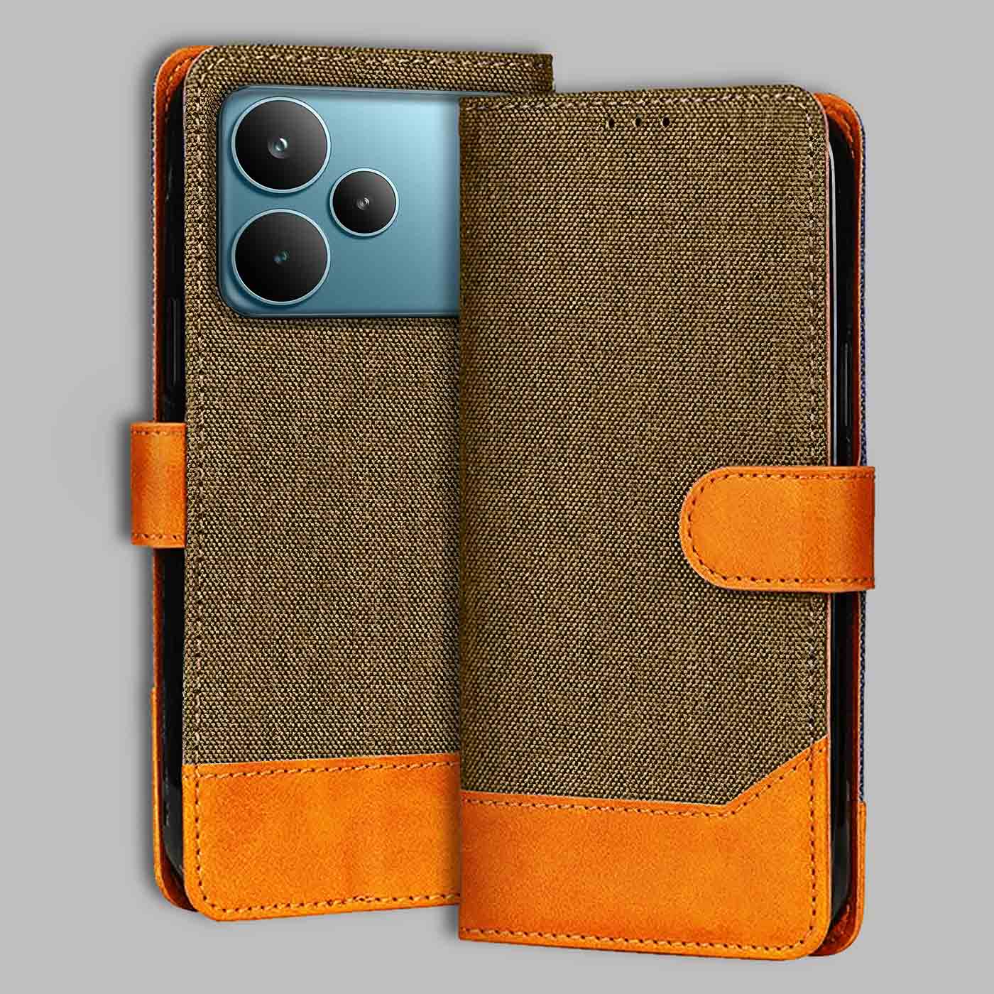 Accesorios Realme P4 Pro 5G denim flip cover – Dark Brown – Image 1 #color_dark b
