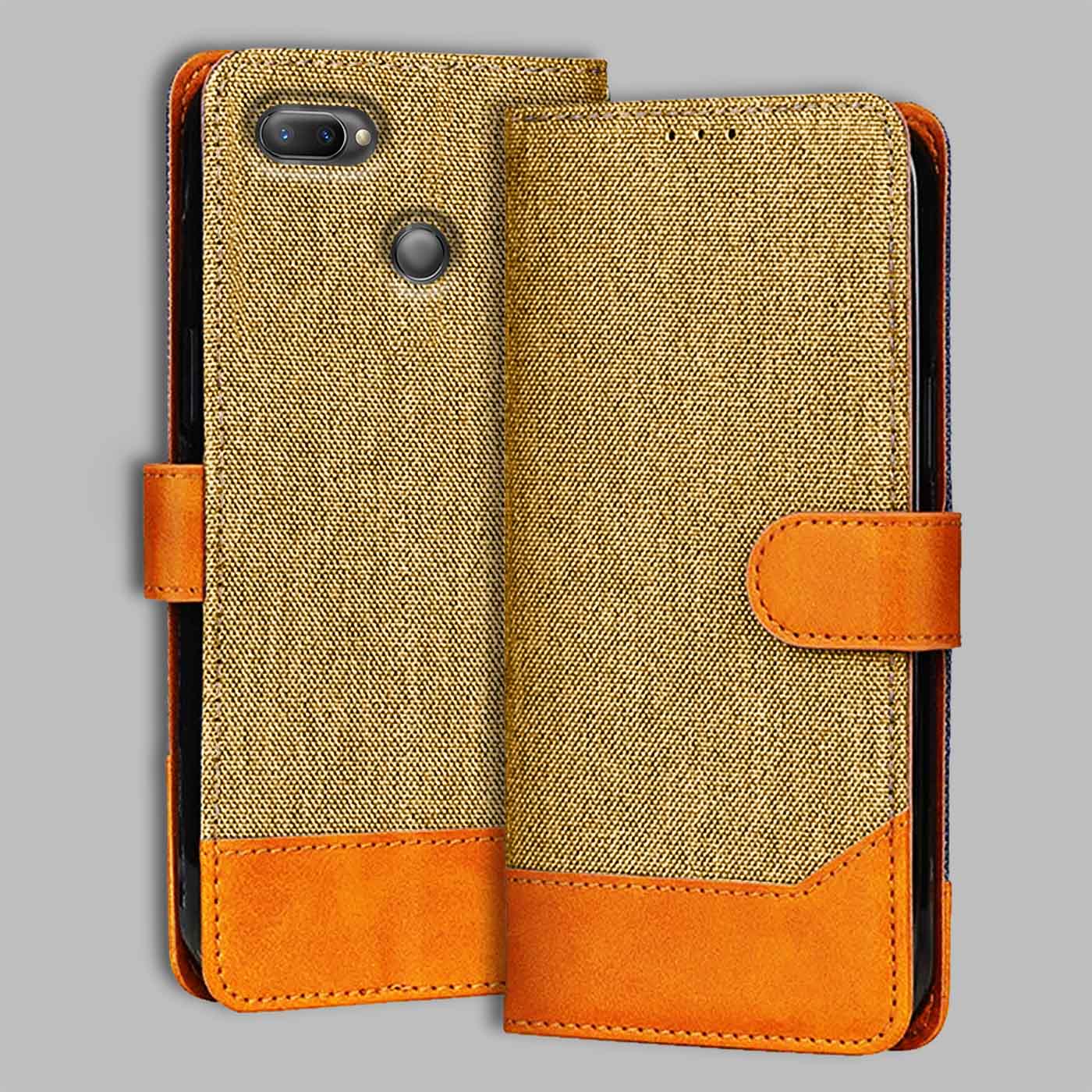 Accesorios Realme U1 denim flip cover – Light Brown – Image 1 #color_light b