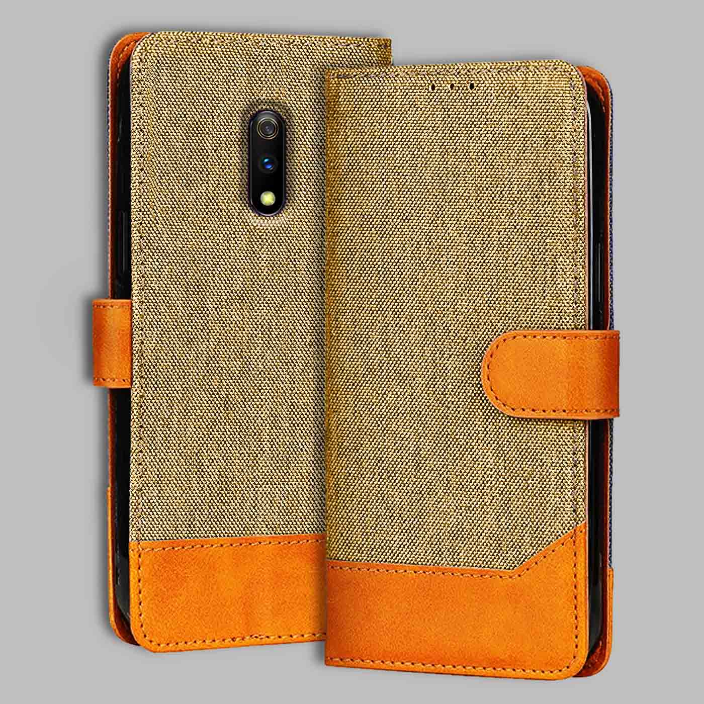 Accesorios Realme X denim flip cover – Light Brown – Image 1 #color_light b