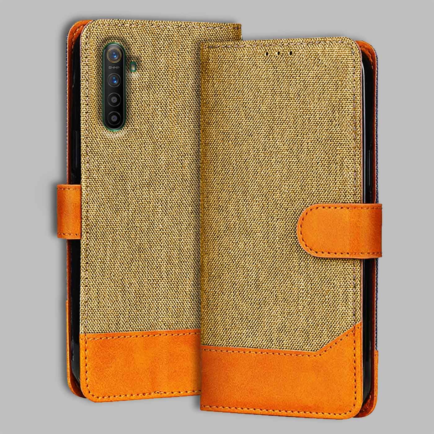 Accesorios Realme X2 denim flip cover – Light Brown – Image 1 #color_light b