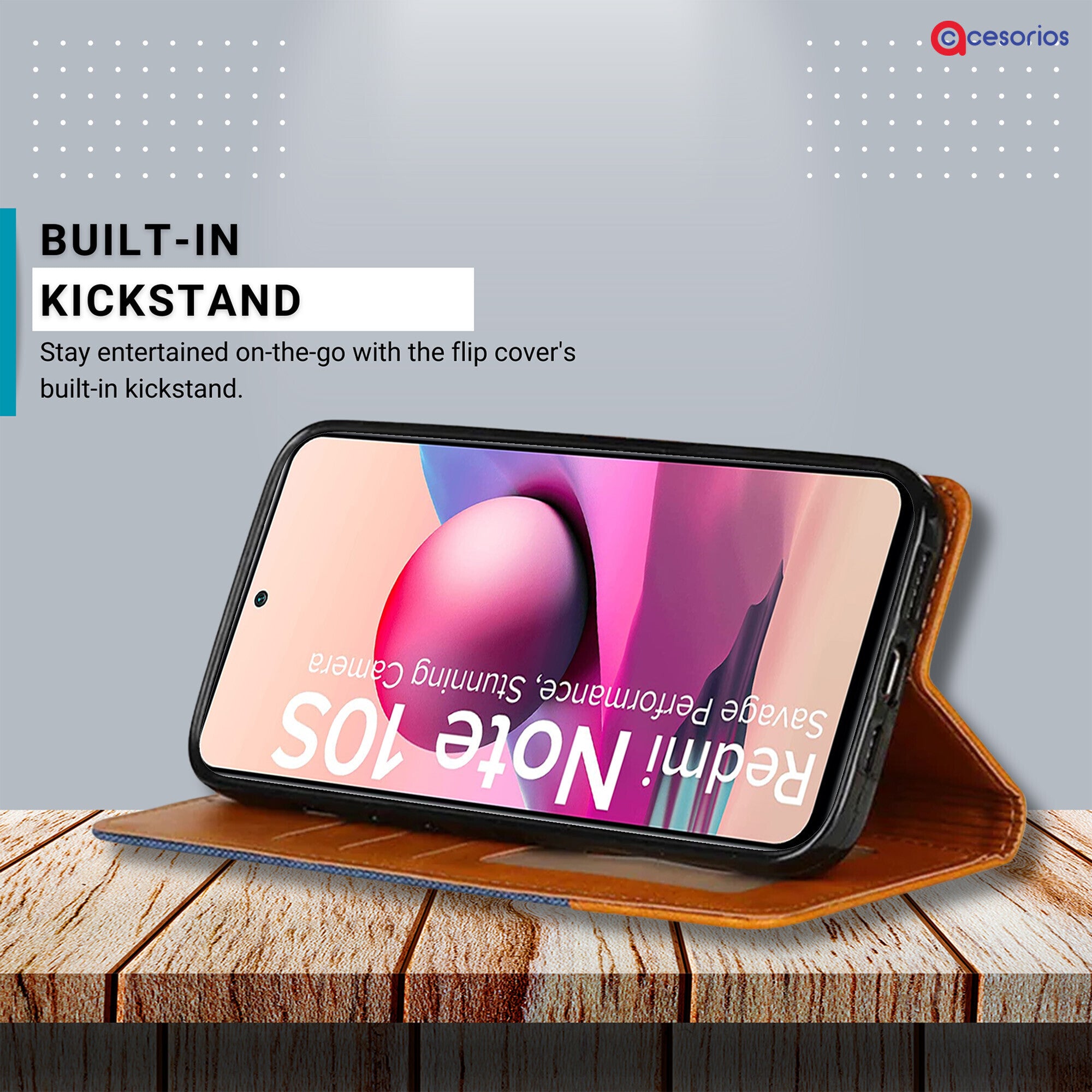 Accesorios Redmi Note 10S denim flip cover – Blue – Image 4 #color_blue