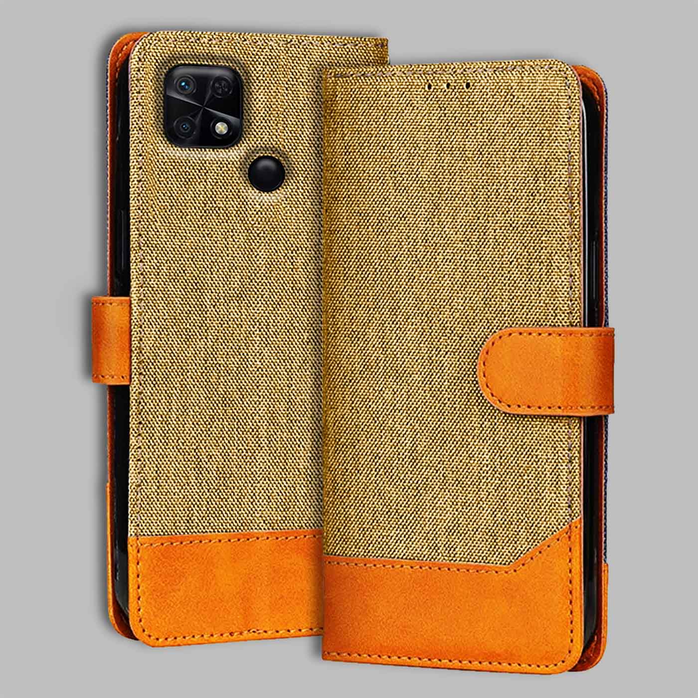 Accesorios Redmi 10 Power denim flip cover – Light Brown – Image 1 #color_light b