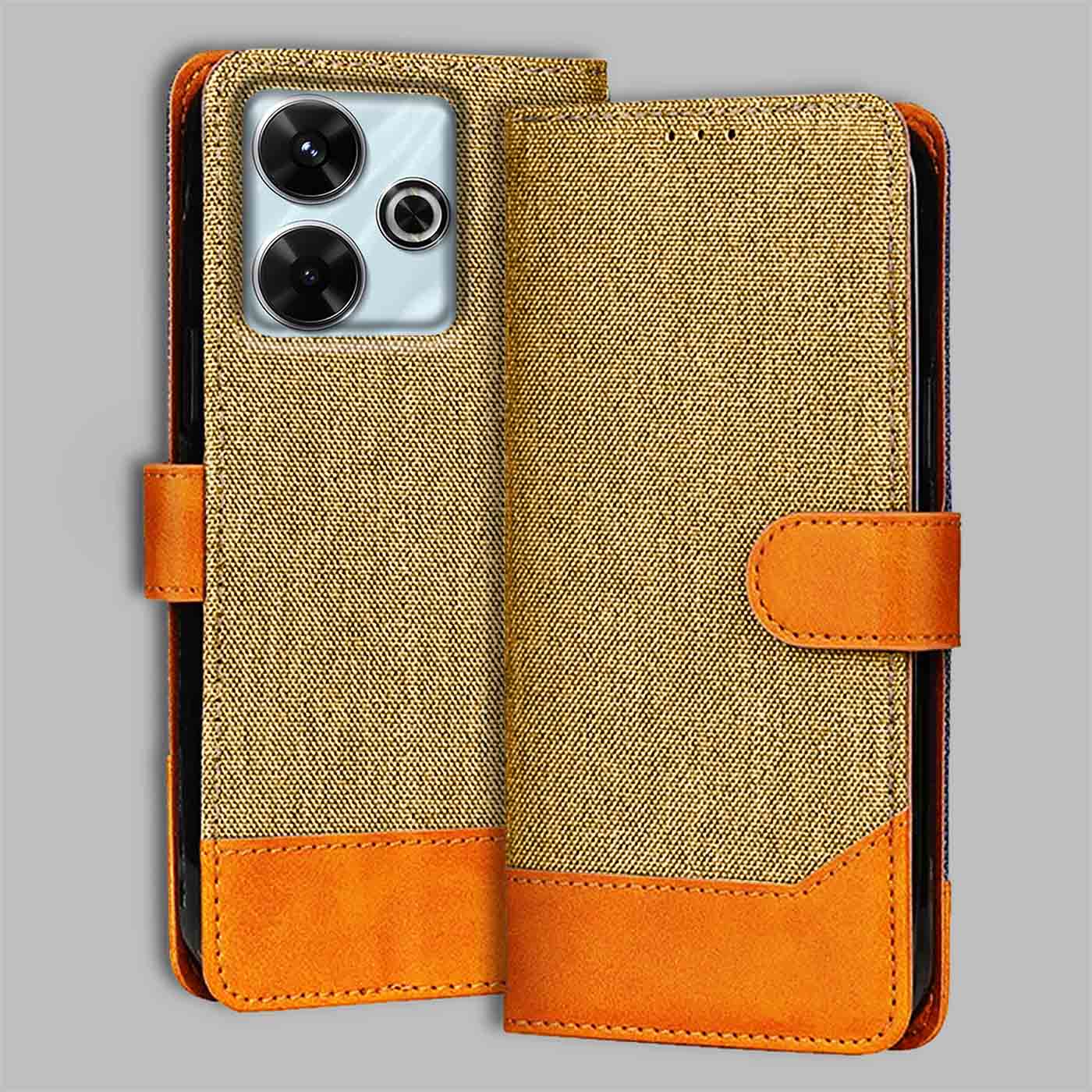 Accesorios Redmi 13 5G denim flip cover – Light Brown – Image 1 #color_light b