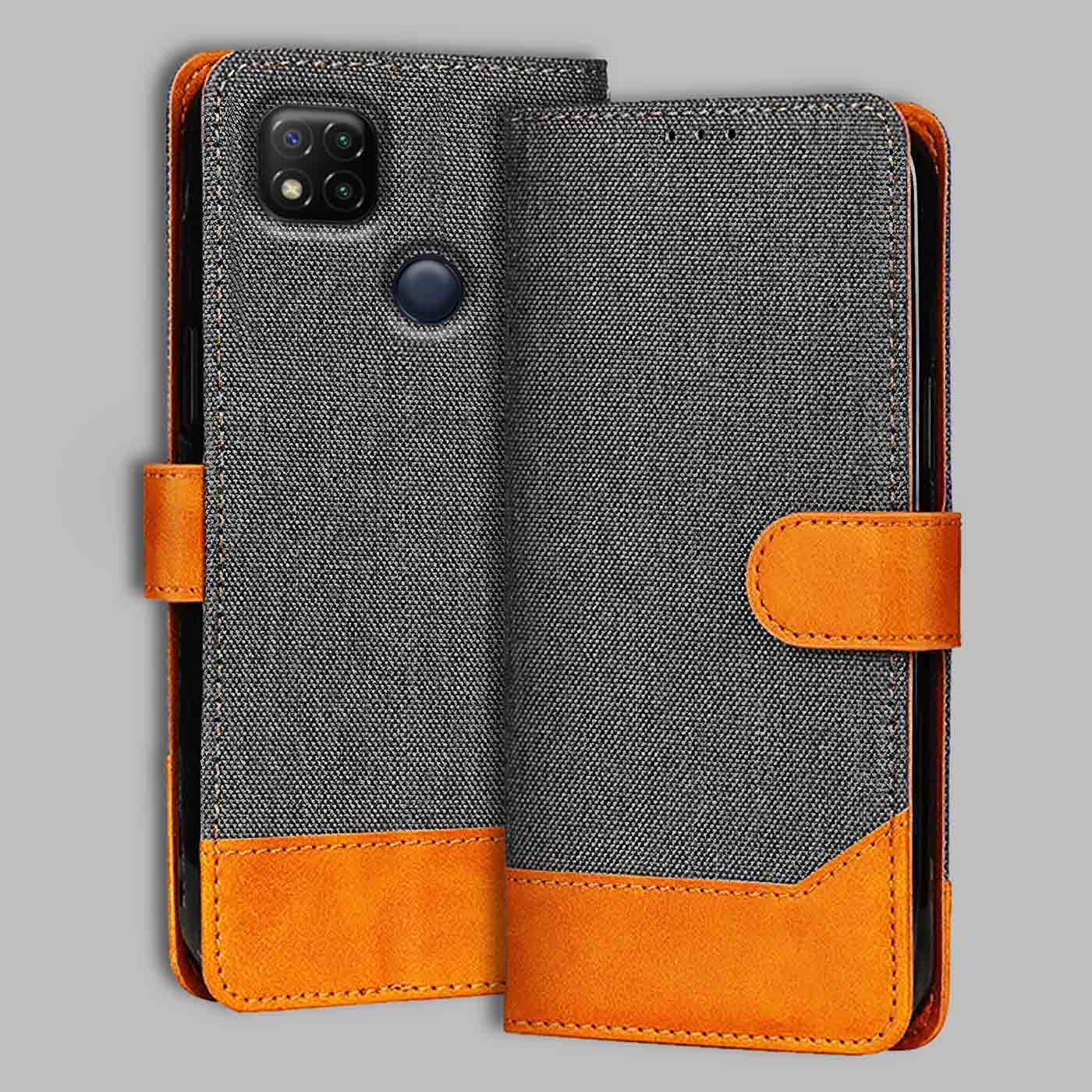Accesorios Redmi 9 denim flip cover – Grey – Image 1 #color_