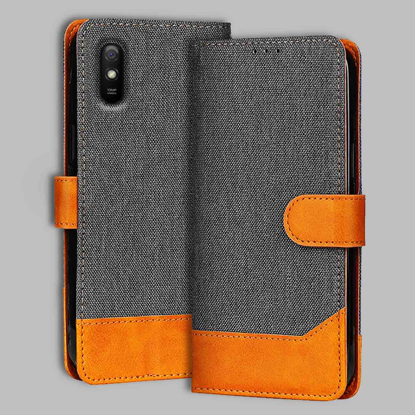 Accesorios Redmi 9I denim flip cover – Grey – Image 1 #color_
