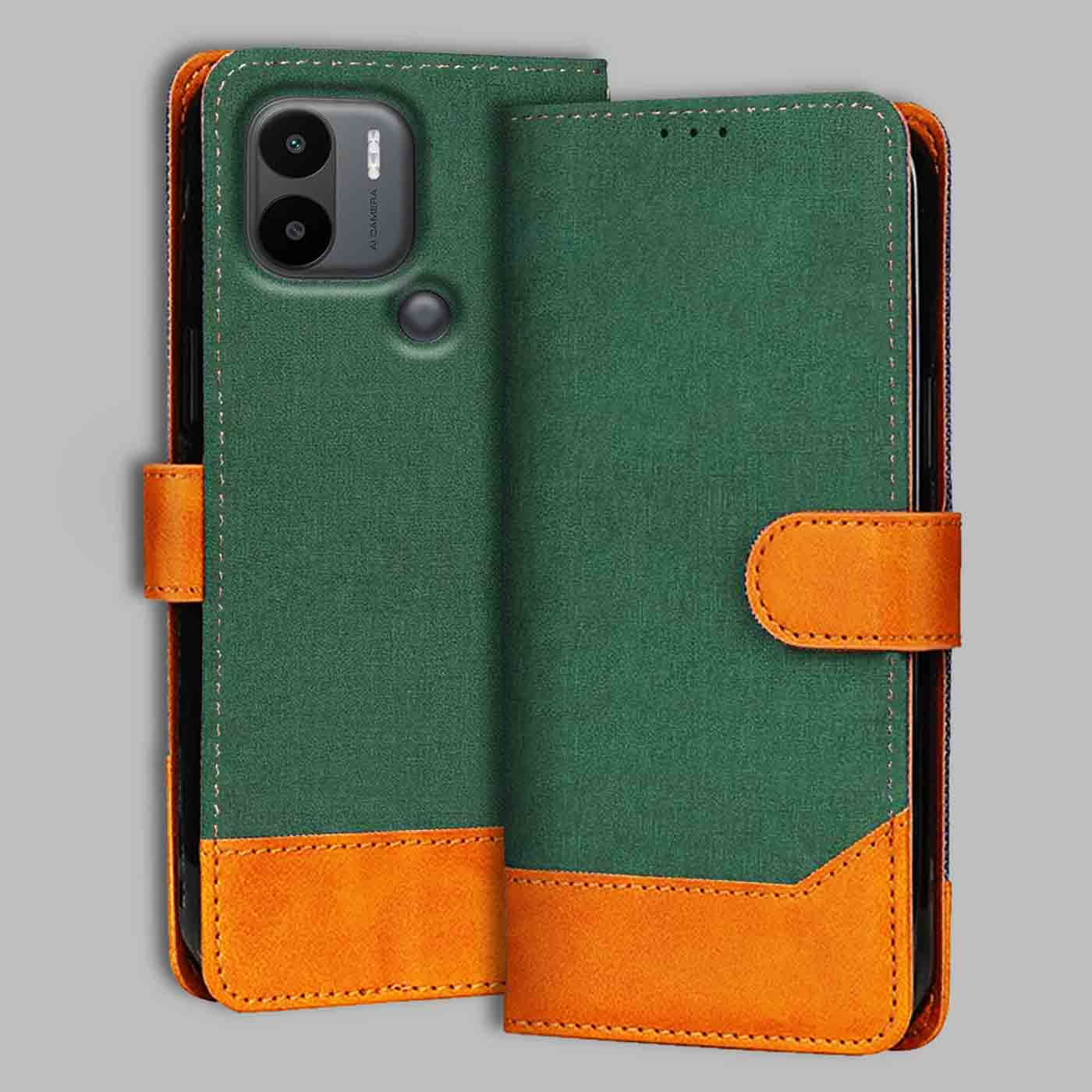 Accesorios Redmi A1 Plus denim flip cover – Green – Image 1 #color_g