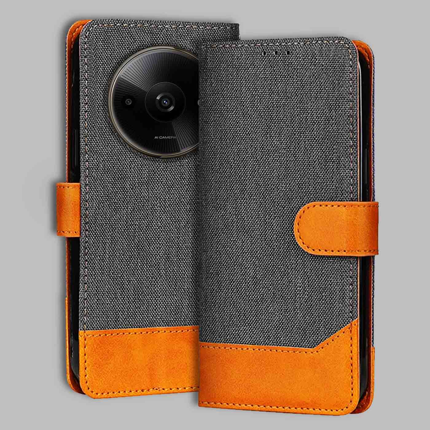 Accesorios Redmi A3X denim flip cover – Grey – Image 1 #color_