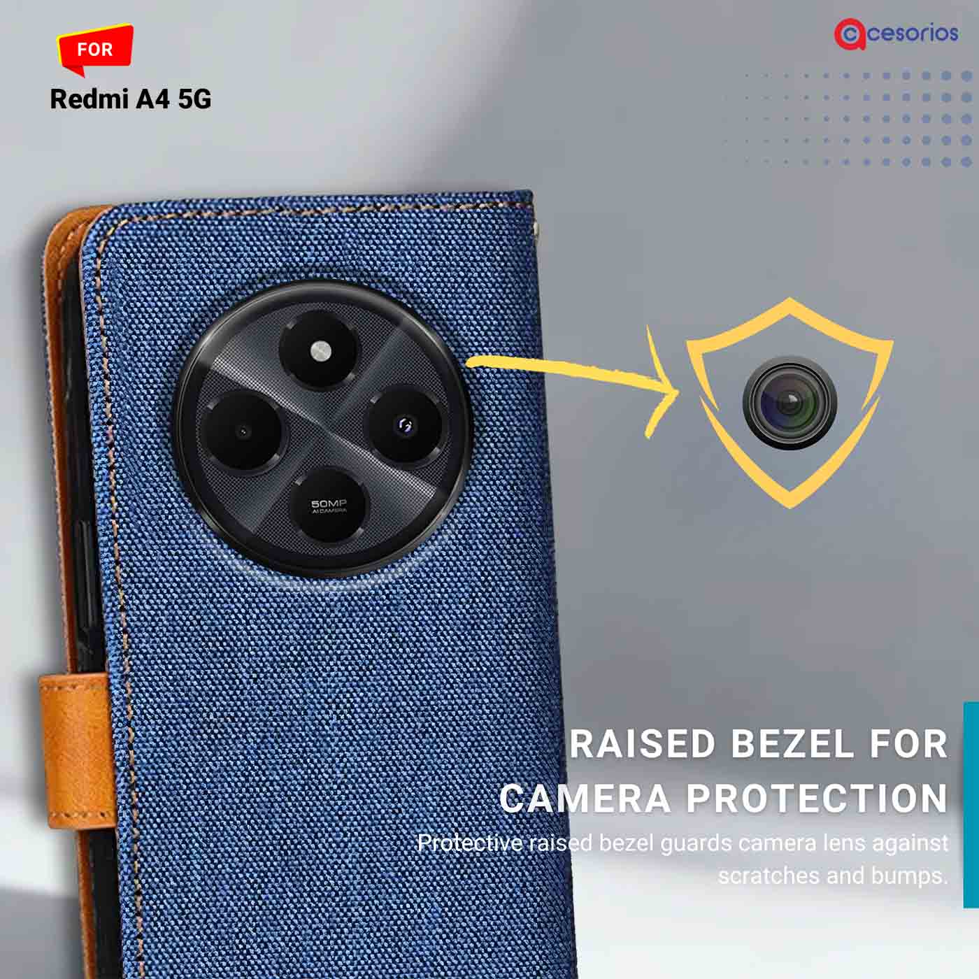 Accesorios Redmi A4 5G denim flip cover – Blue – Image 2 #color_