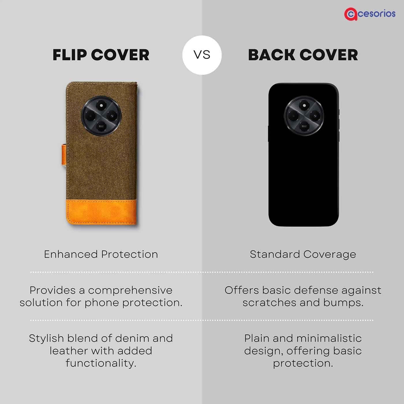 Accesorios Redmi A4 5G denim flip cover – Dark Brown – Image 8 #color_dark b