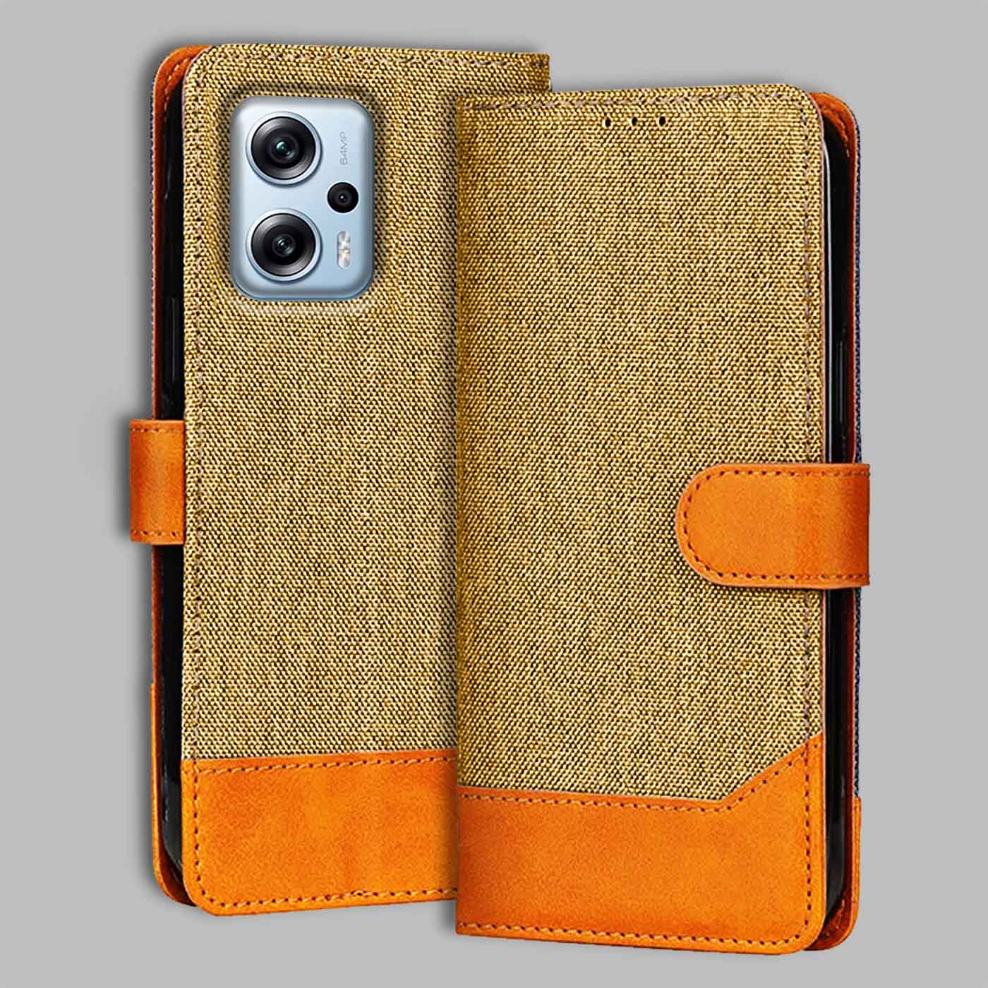 Accesorios Redmi K50I denim flip cover – Light Brown – Image 1 #color_light b