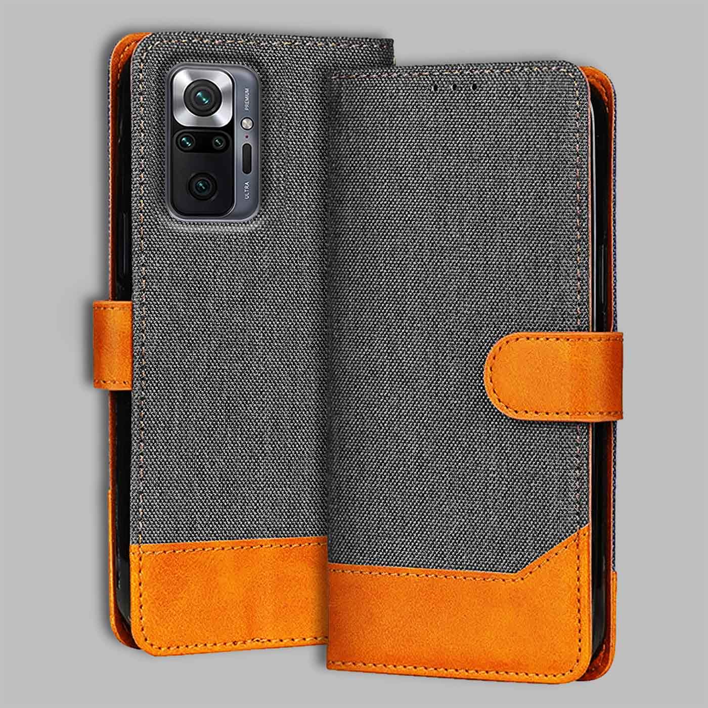 Accesorios Redmi Note 10 Pro denim flip cover – Grey – Image 1 #color_