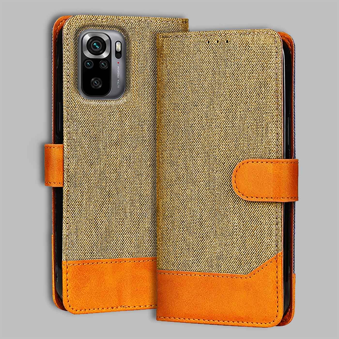 Accesorios Redmi Note 10S denim flip cover – Light Brown – Image 1 #color_light b