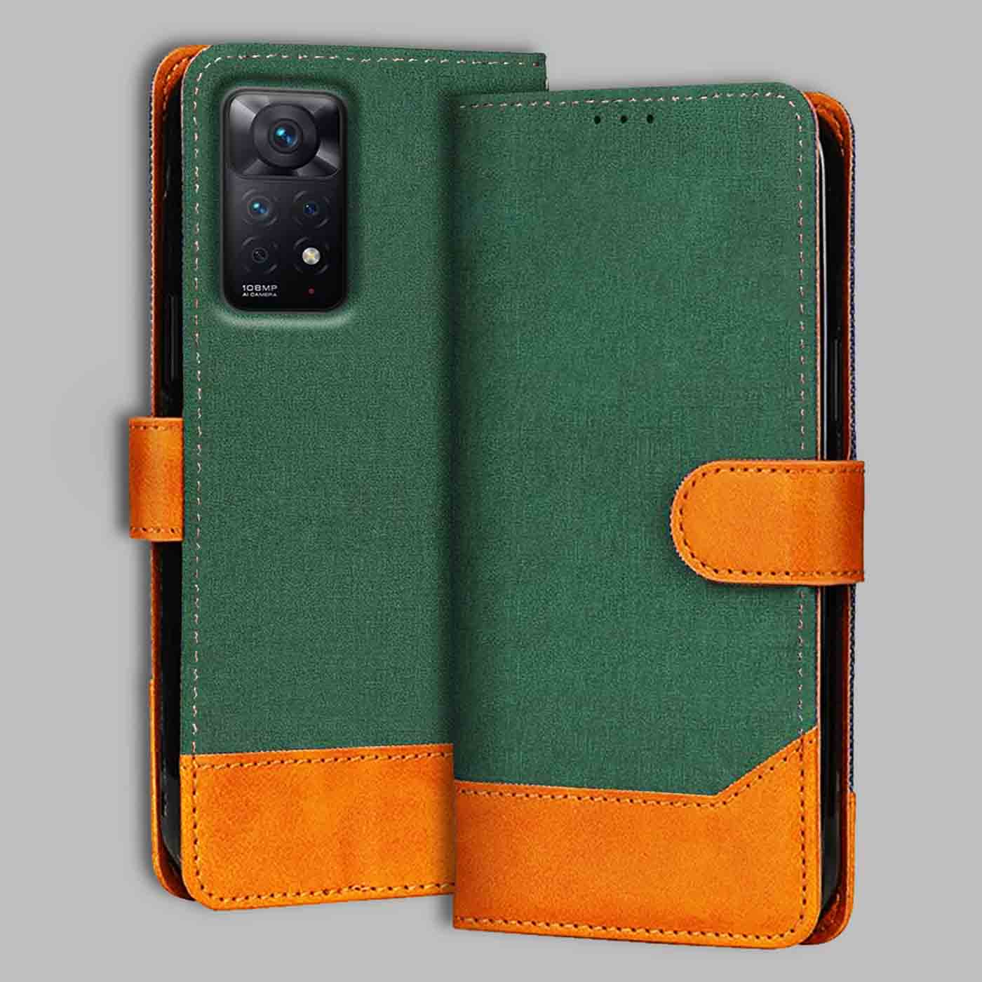 Accesorios Redmi Note 11 Pro denim flip cover – Green – Image 1 #color_g