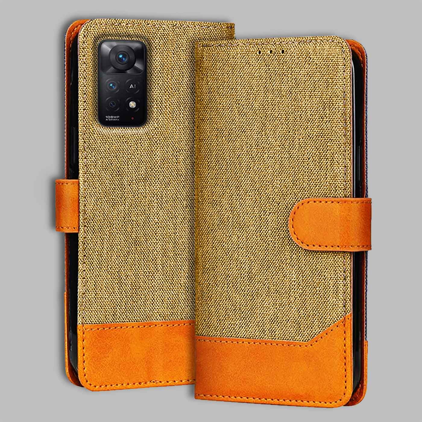 Accesorios Redmi Note 11 Pro Plus denim flip cover – Light Brown – Image 1 #color_light b