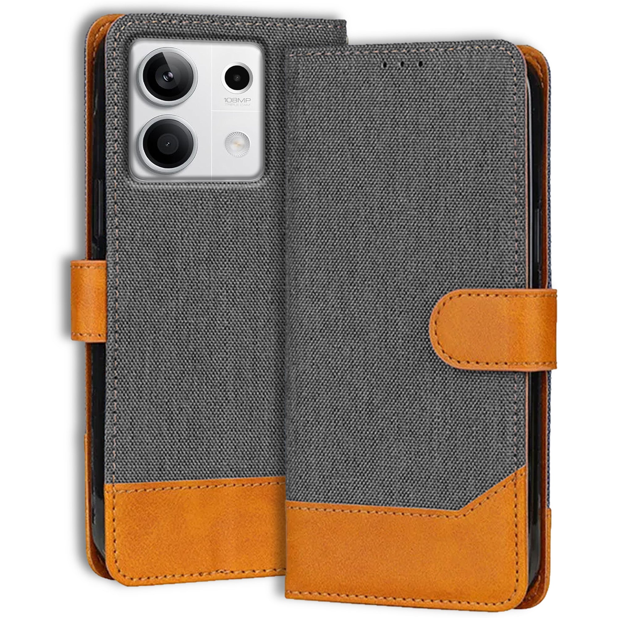 Accesorios Redmi Note 13 5G denim flip cover – Grey – Image 1 #color_grey
