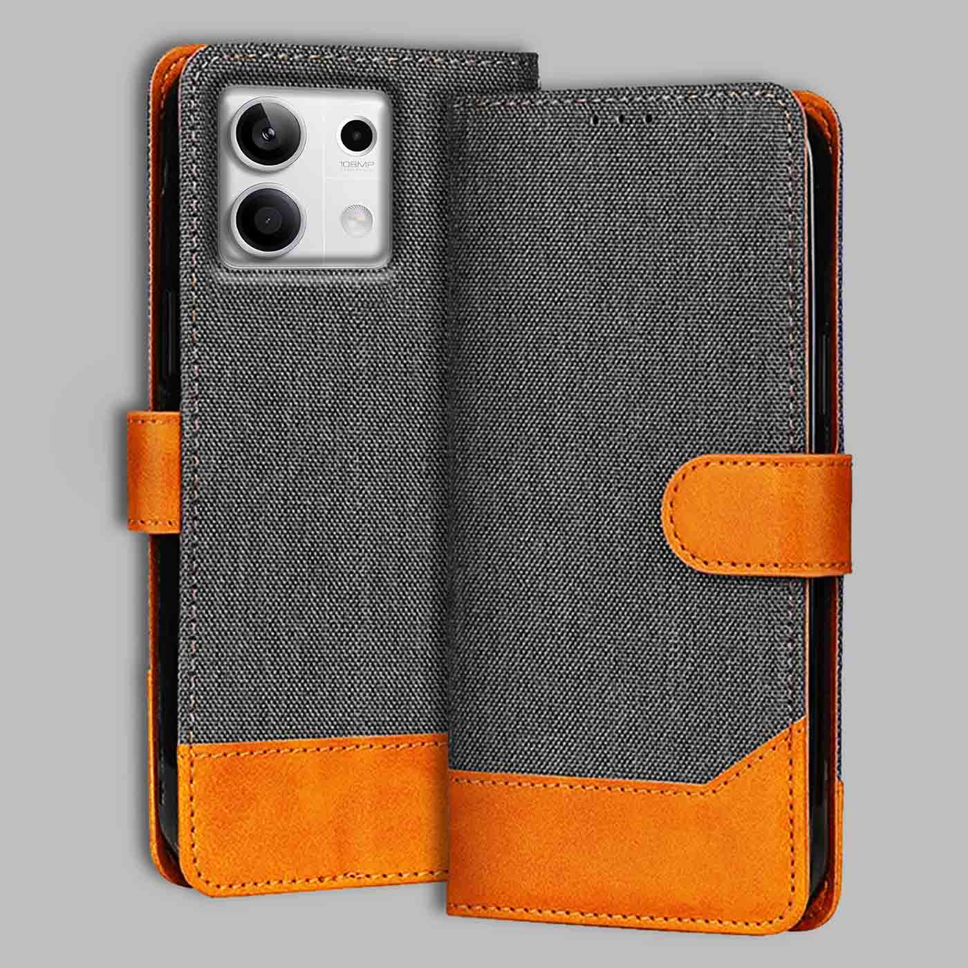Accesorios Redmi Note 13 5G denim flip cover – Grey – Image 1 #color_