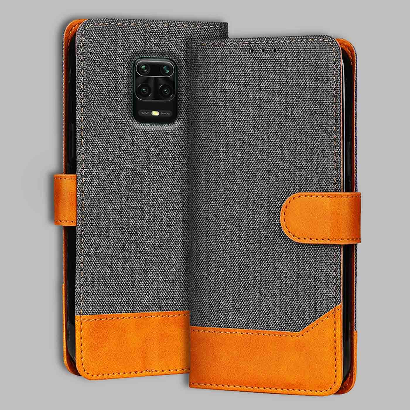 Accesorios Redmi Note 9 Pro Max denim flip cover – Grey – Image 1 #color_