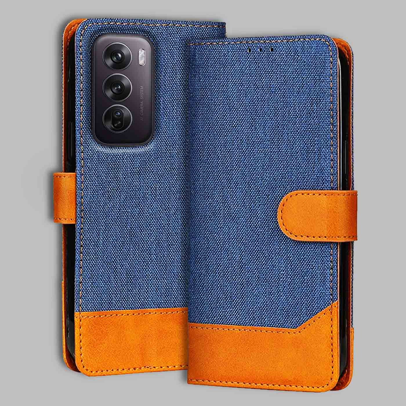 Accesorios Reno 12 Pro 5G denim flip cover – Blue – Image 1 #color_
